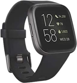 Fitbit Versa 2 Fitness Smartwatch - Black/Carbon Grade Good Used