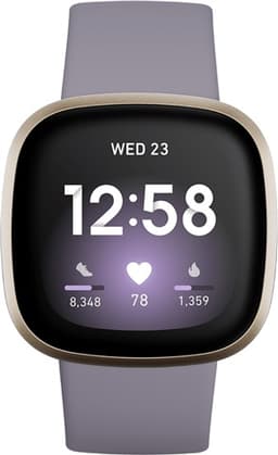 Fitbit Versa 3 Health & Fitness Smartwatch - Soft Gold / Thistle Grade Good Used