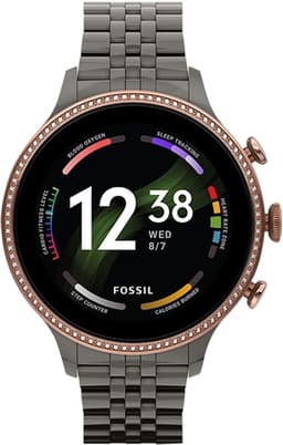 Fossil Gen 6 (FTW6078) Gunmetal Stainless Steel Smartwatch Grade Good Used