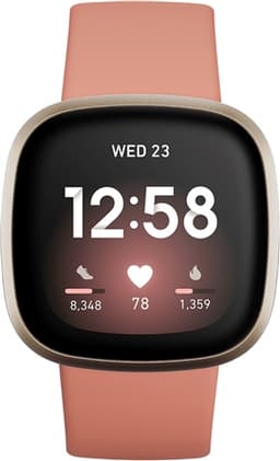 Fitbit Versa 3 Health & Fitness Smartwatch - Pink Clay / Soft Gold Grade Fair Used