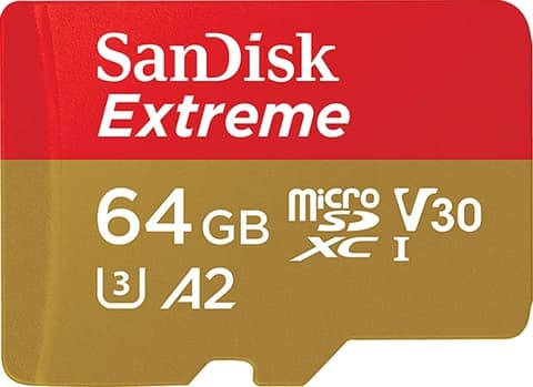 SanDisk Extreme 64GB microSDXC Card UHS-I U3 V30 A2 Used