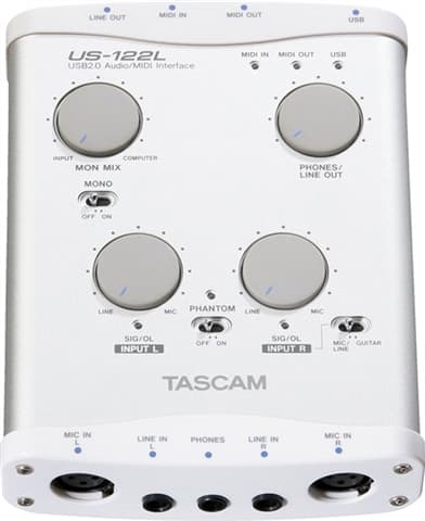 Tascam US-122L Audio/MIDI Interface Used