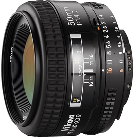 Nikon AF Nikkor 50mm f/1.4D Black Lens Used