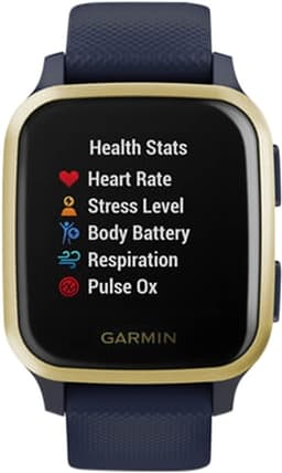 Garmin Venu SQ Music Ed. GPS Smartwatch - Light Gold/Navy Grade Good Used