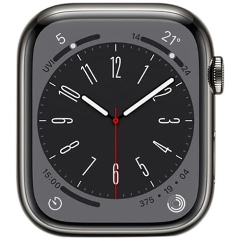 Watch Series 8 (Cel) NO STRAP Graphite Stainless Steel 45mm Grade Excellent Used