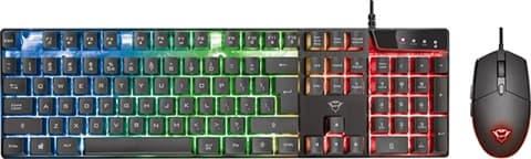 Trust GXT 838 AZOR Wired Gaming Mouse and Keyboard Combo Grade Good Used