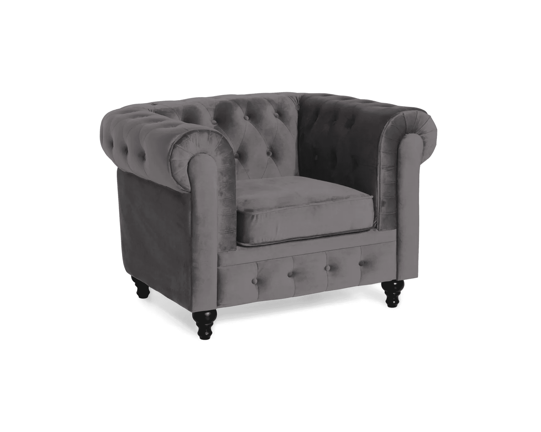 Manor House Chesterfield Lyx fåtölj grå