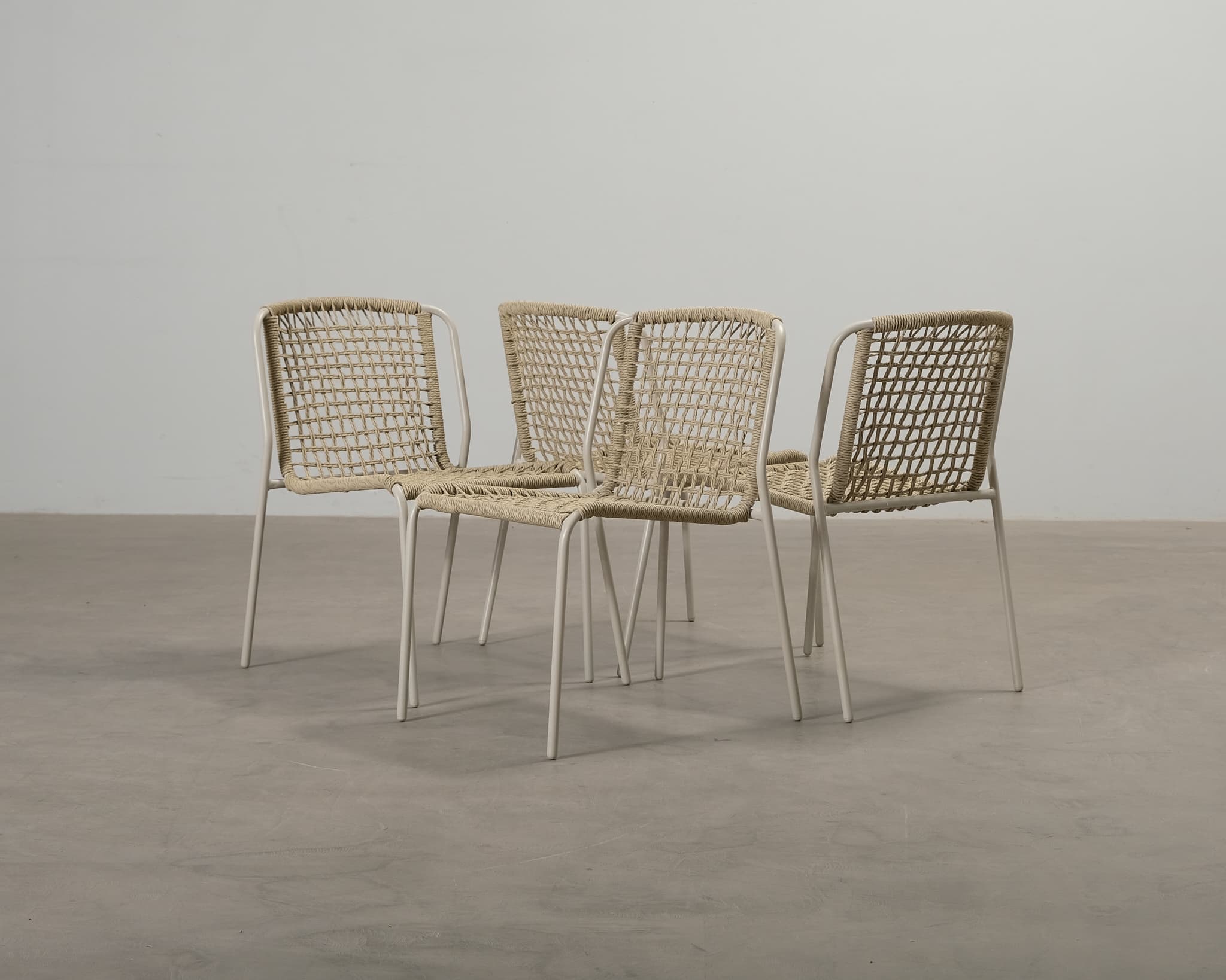 Trädgårdsstol beige, set om 4