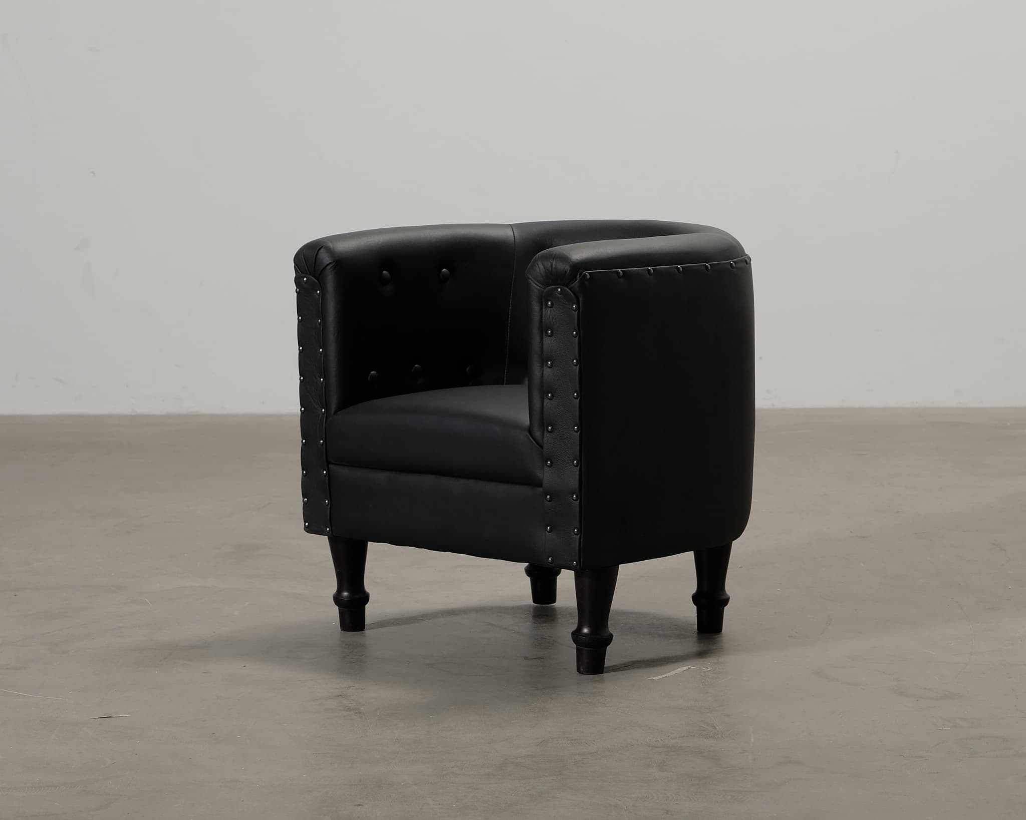 Barnfåtölj svart läder