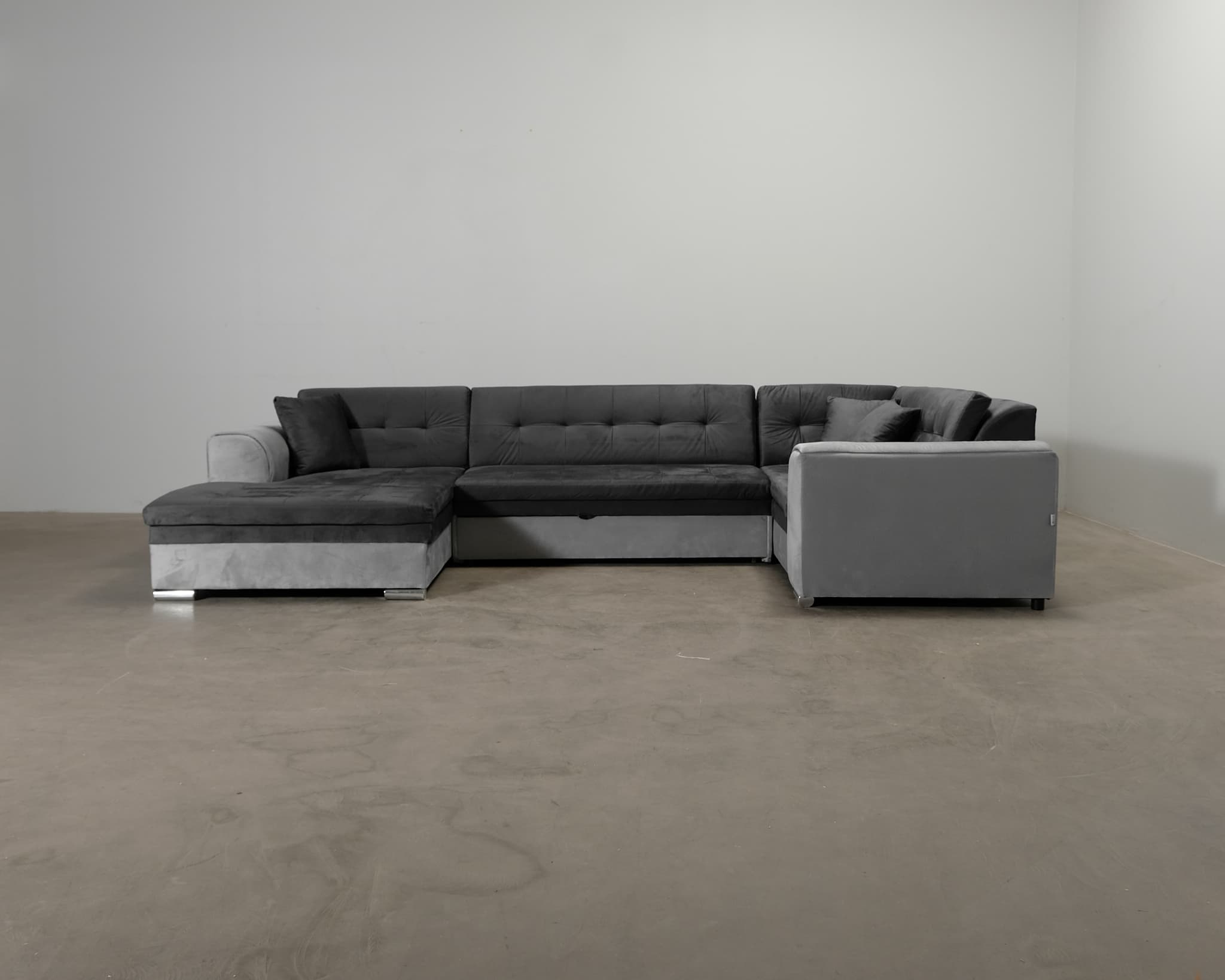 Rineta 4-sits U-soffa med divan grå