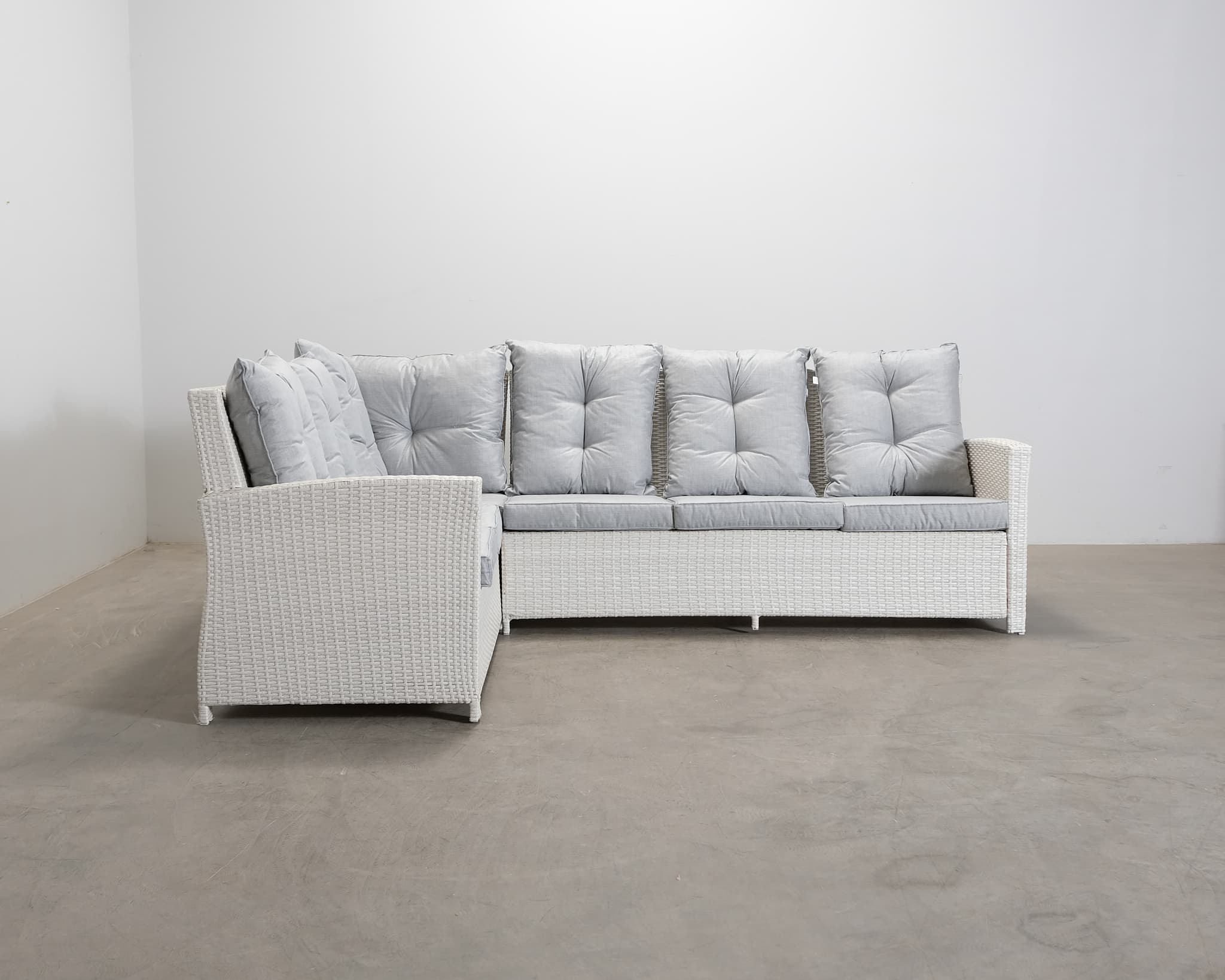 James hörnsoffa vit / grå