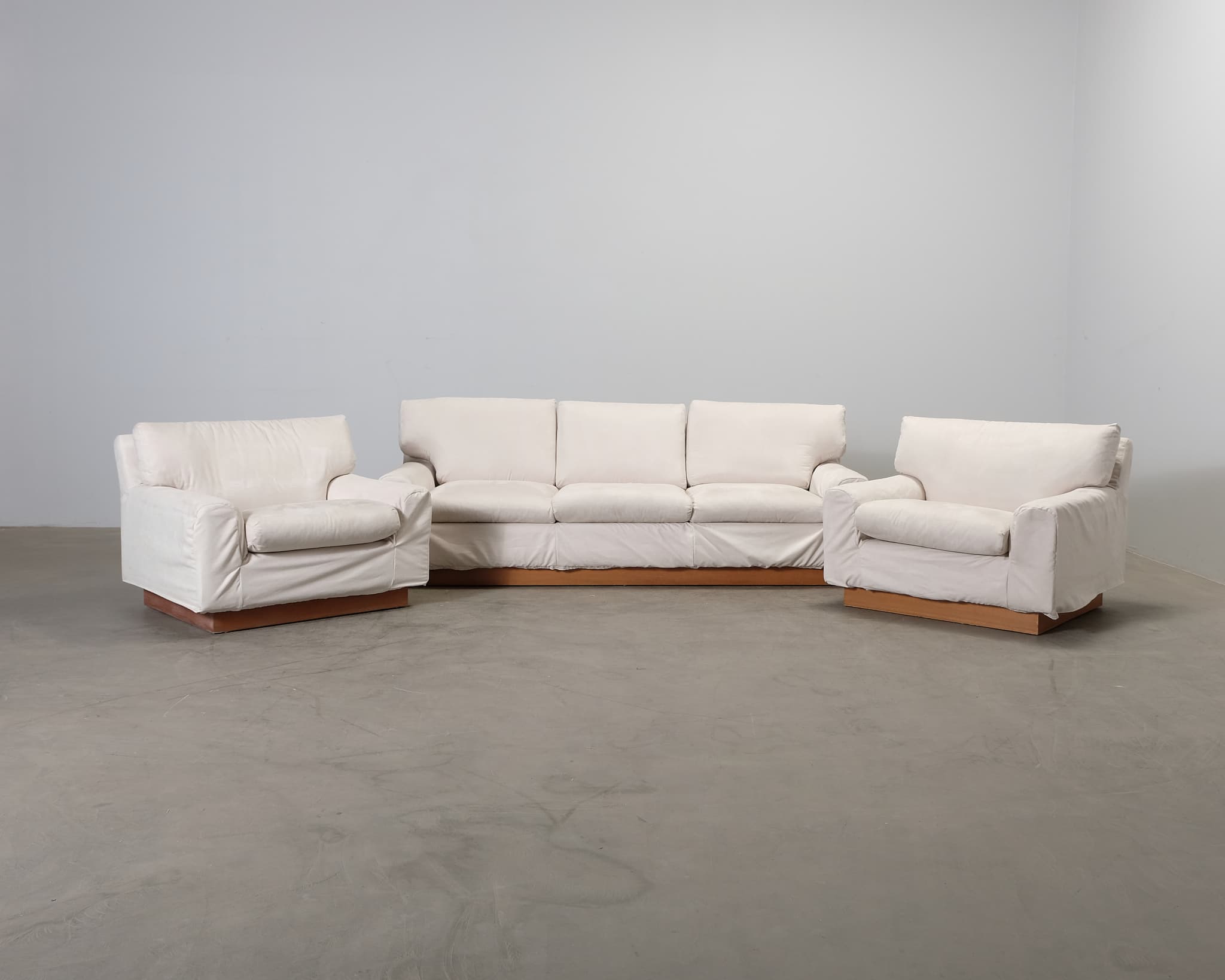 Vintage soffgrupp inkl. 3-sits soffa och två fåtöljer