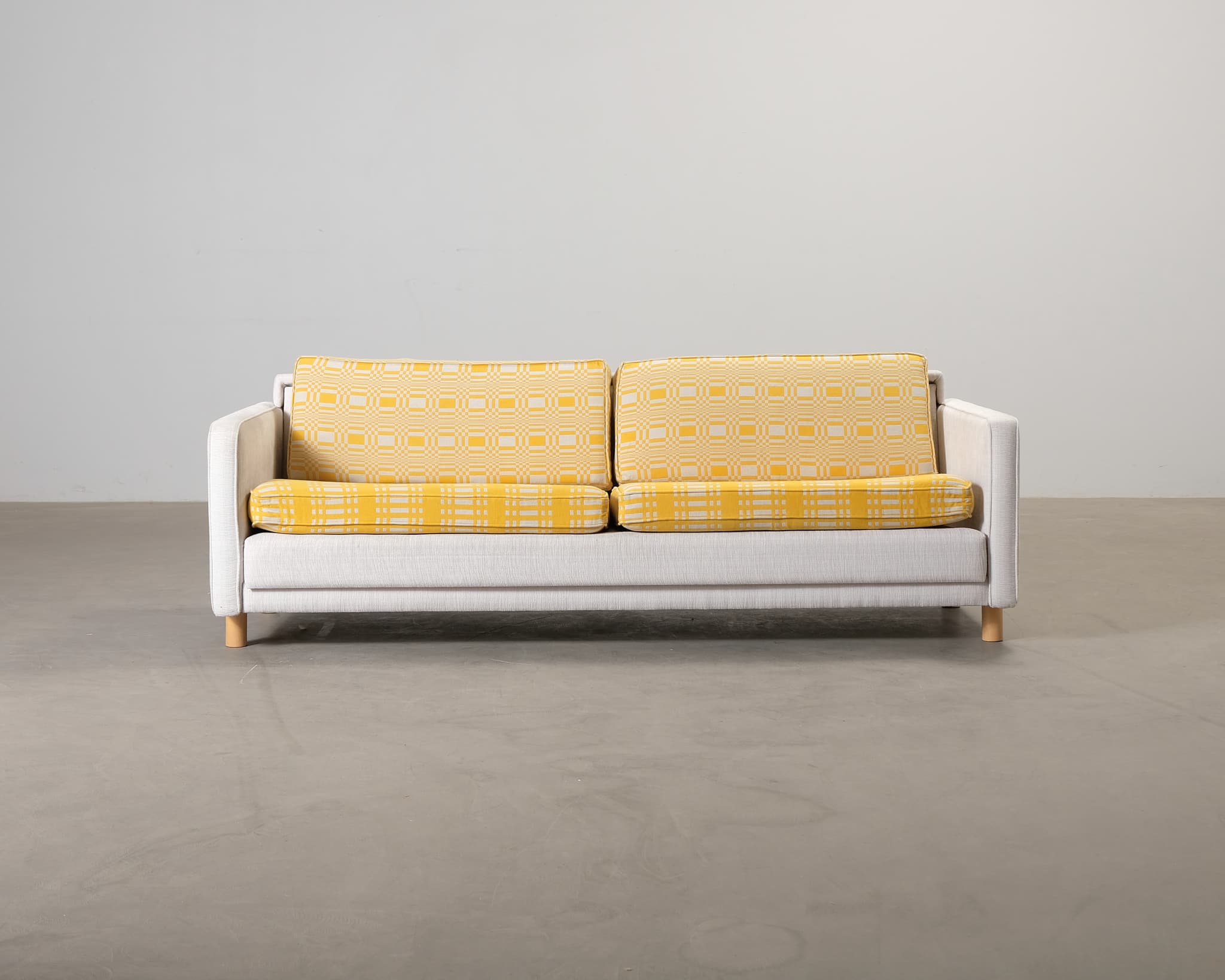 Artek 550 3-sits bäddsoffa ljusgrå / gul