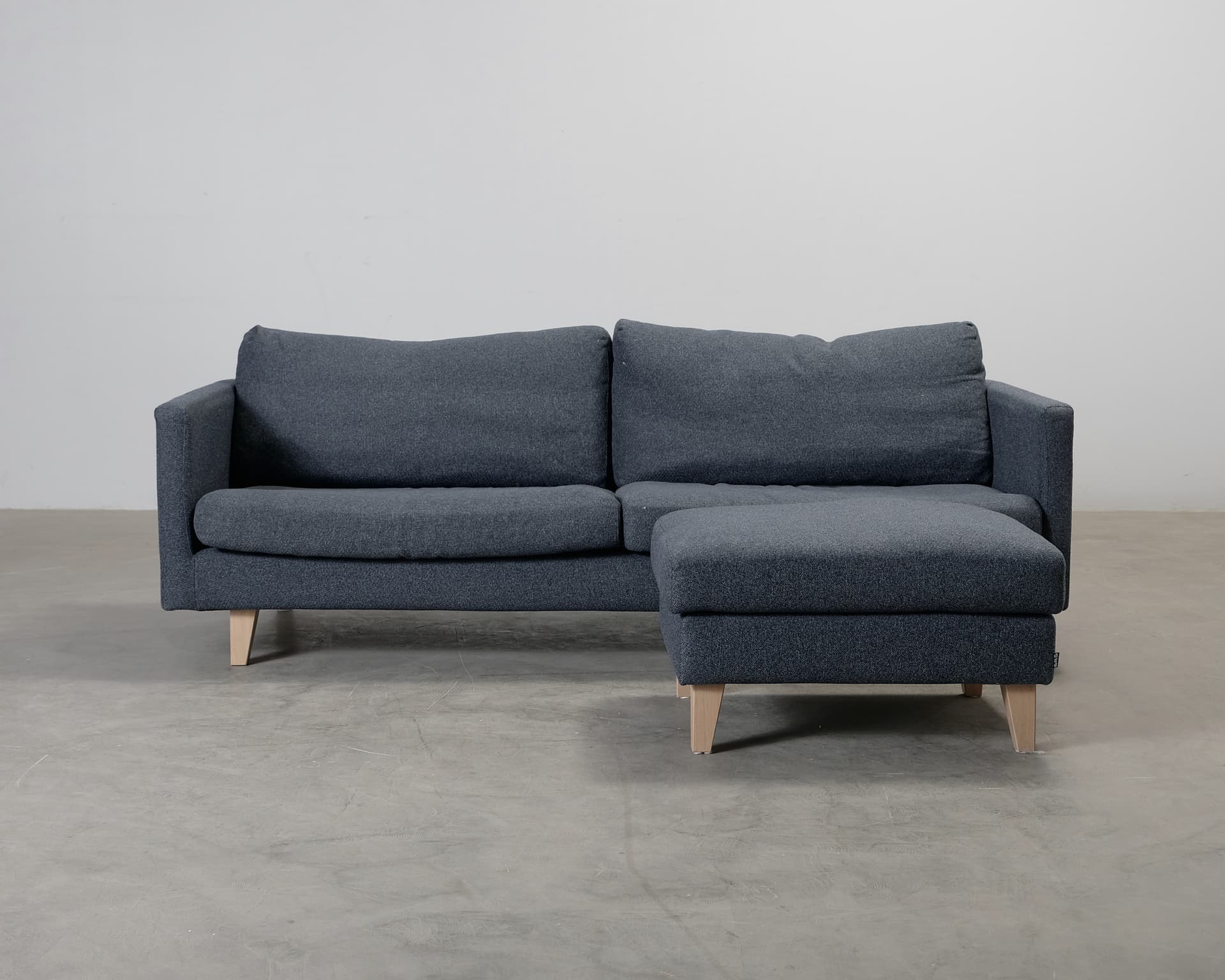 Sits 3-sits soffa med fotpall blå