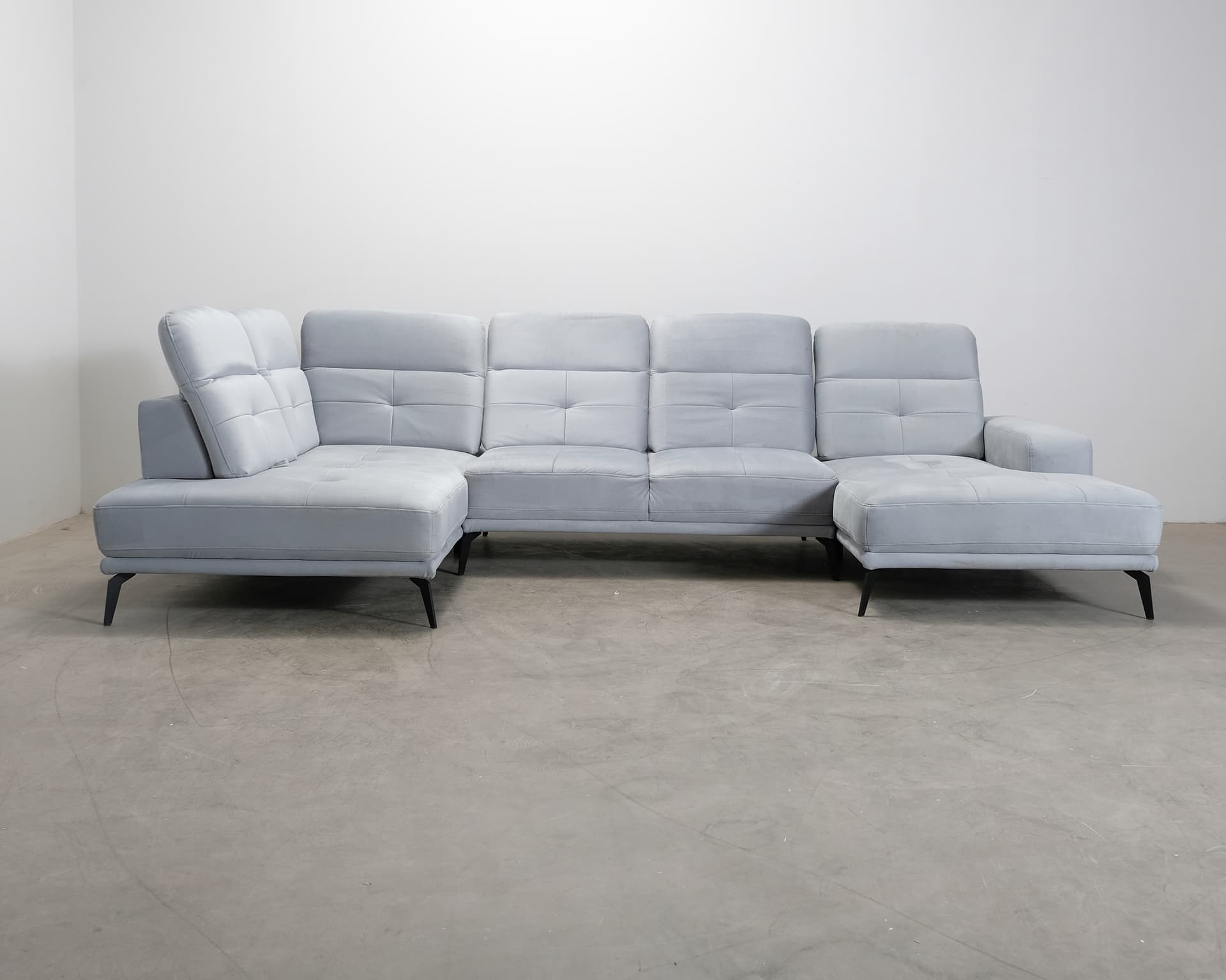 4-sits U-soffa ljusblå