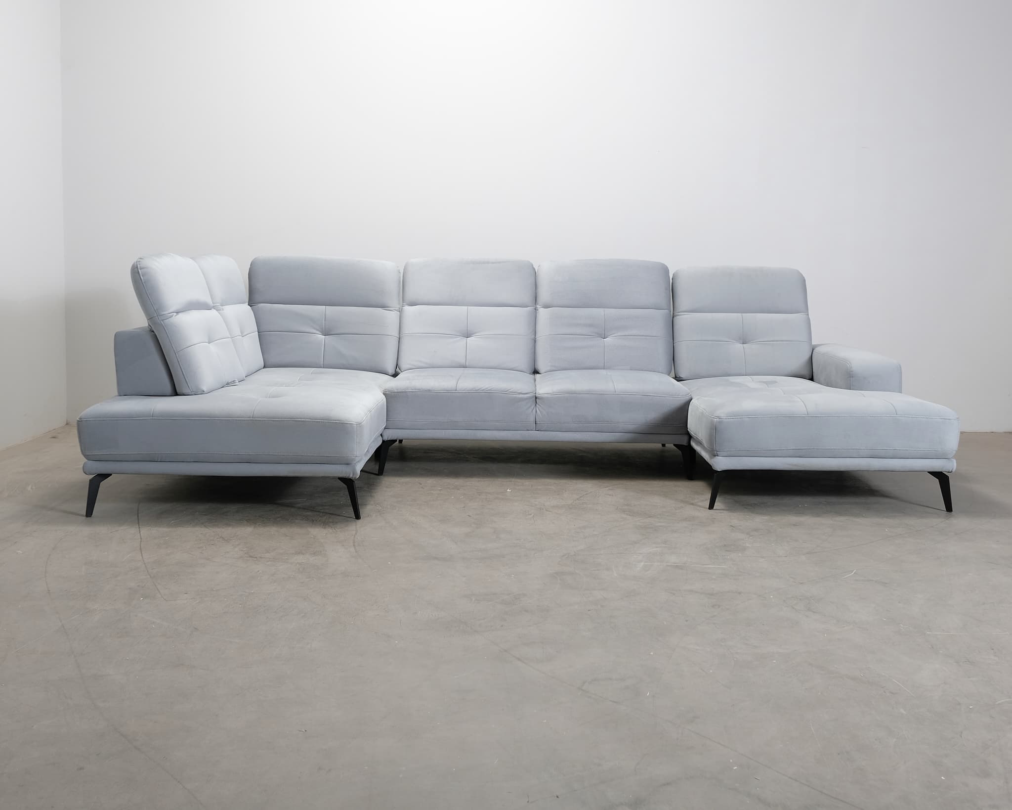 4-sits U-soffa ljusblå