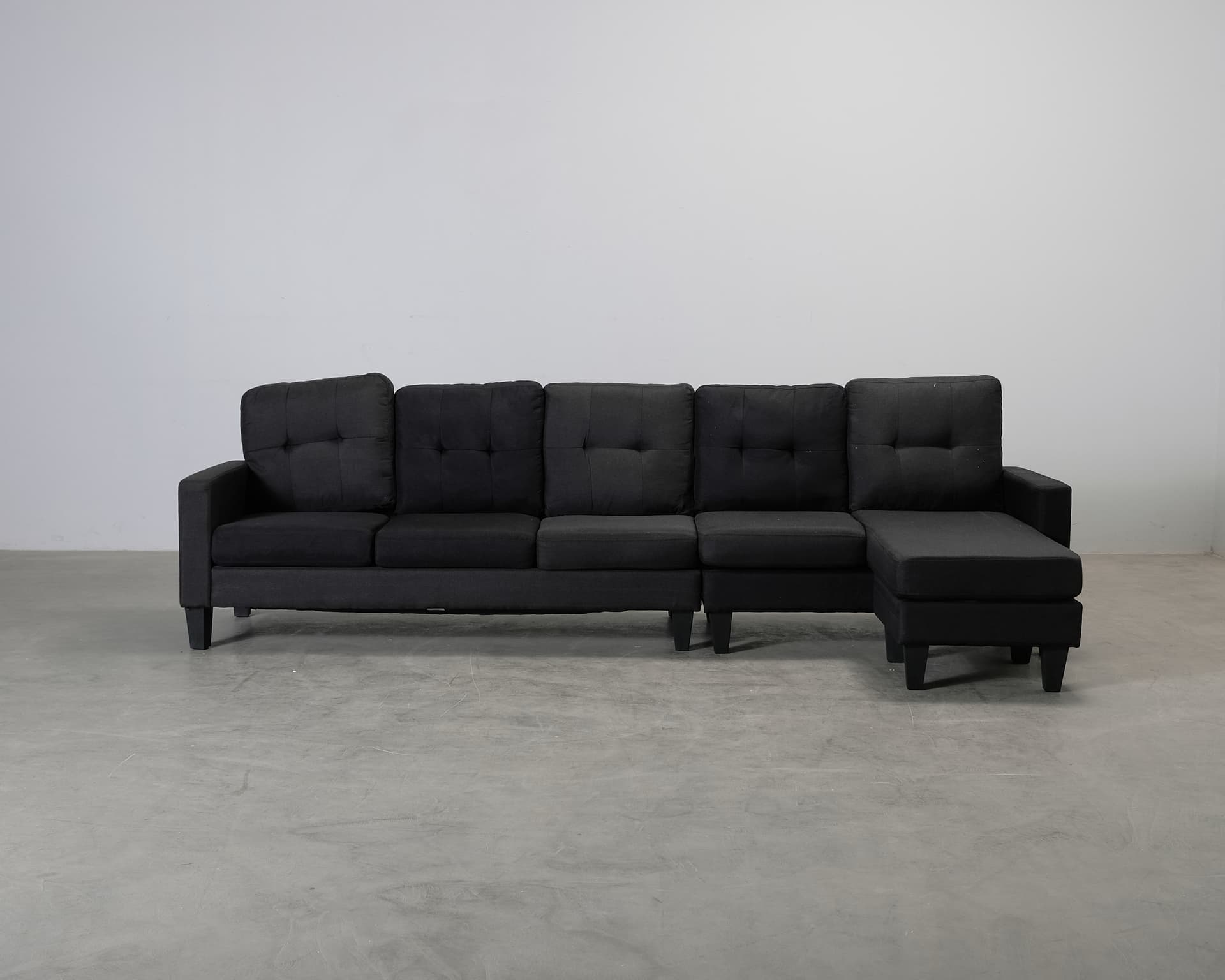 Vislanda 5-sits soffa med divan svart