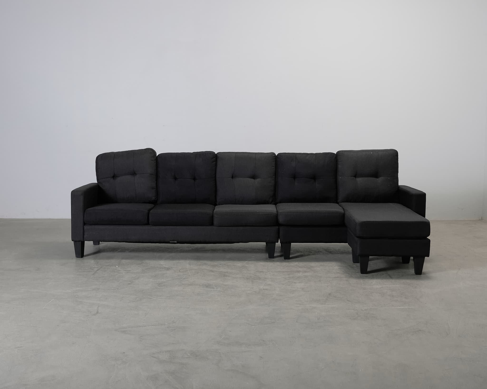 Vislanda 5-sits soffa med divan svart