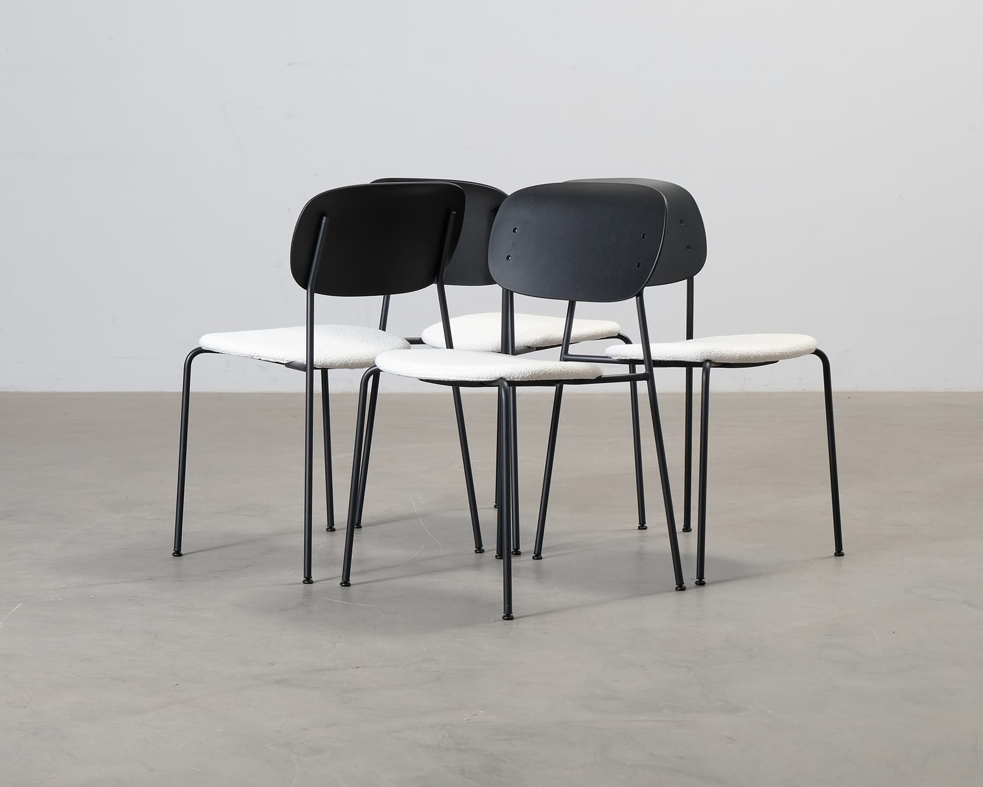 Decotique Note matstol svart / vit, set om 4