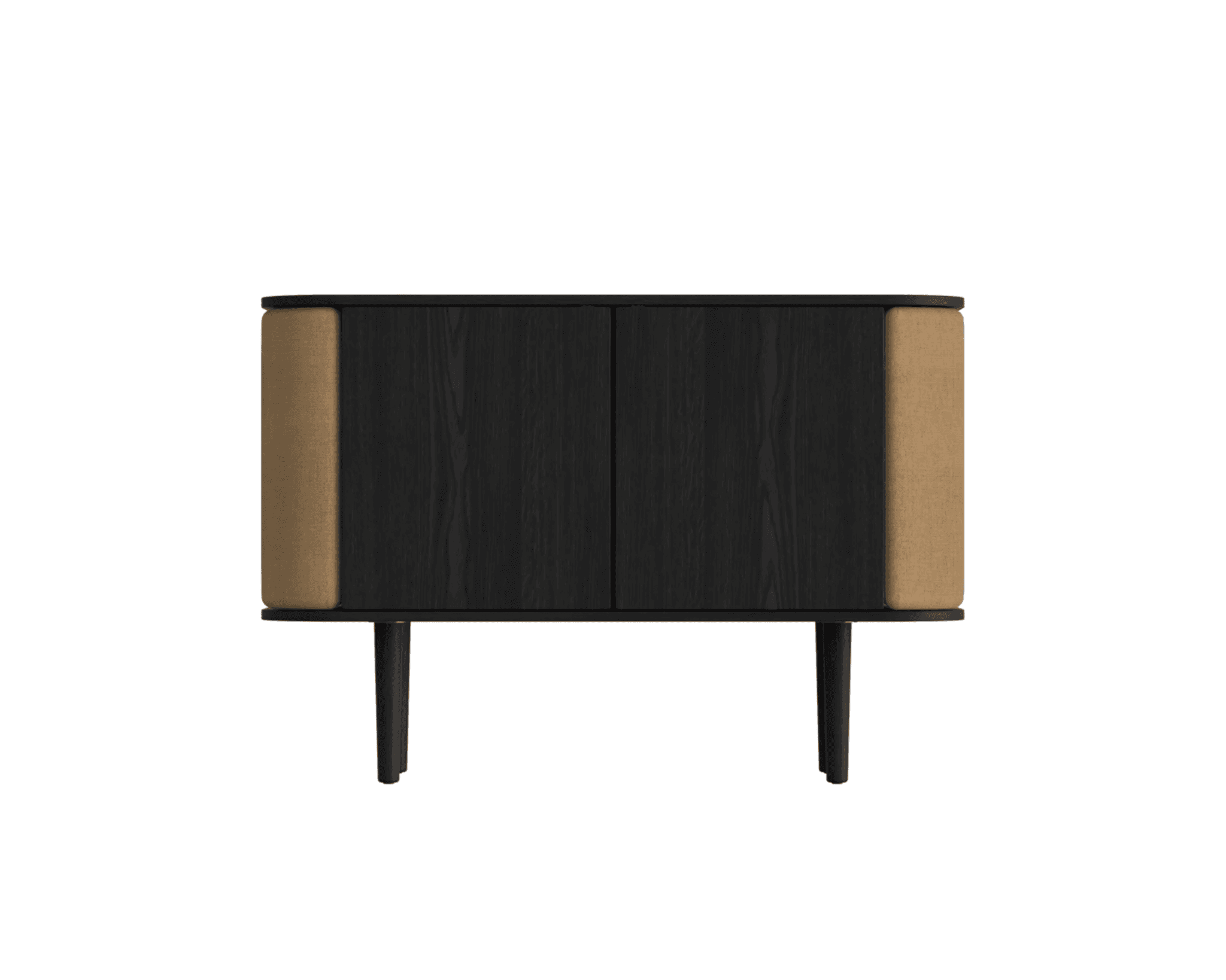 Umage Treasures 2-dörrars skåp svartbetsad ek / Sugar Brown.