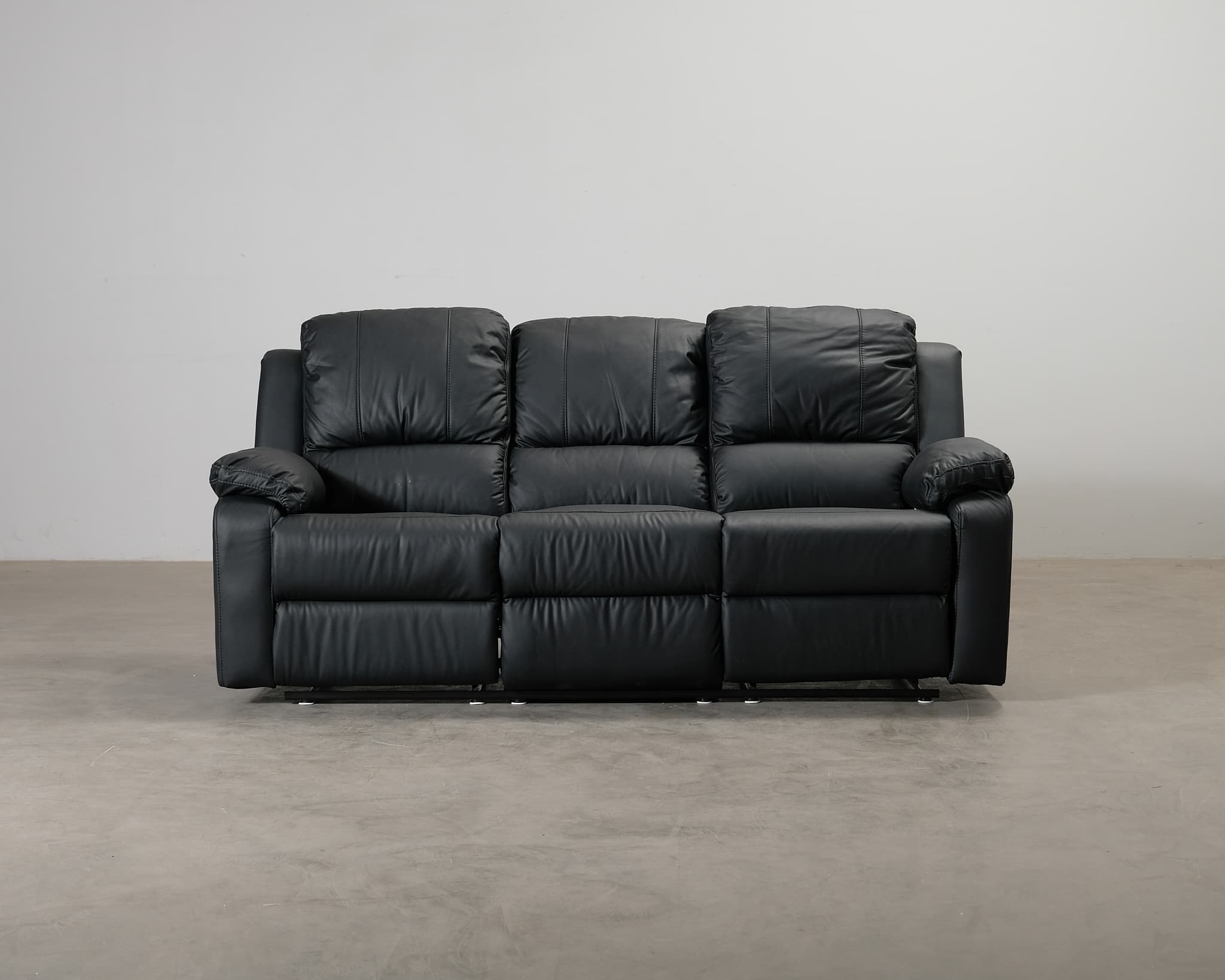 Norbo 3-sits reclinersoffa konstläder svart