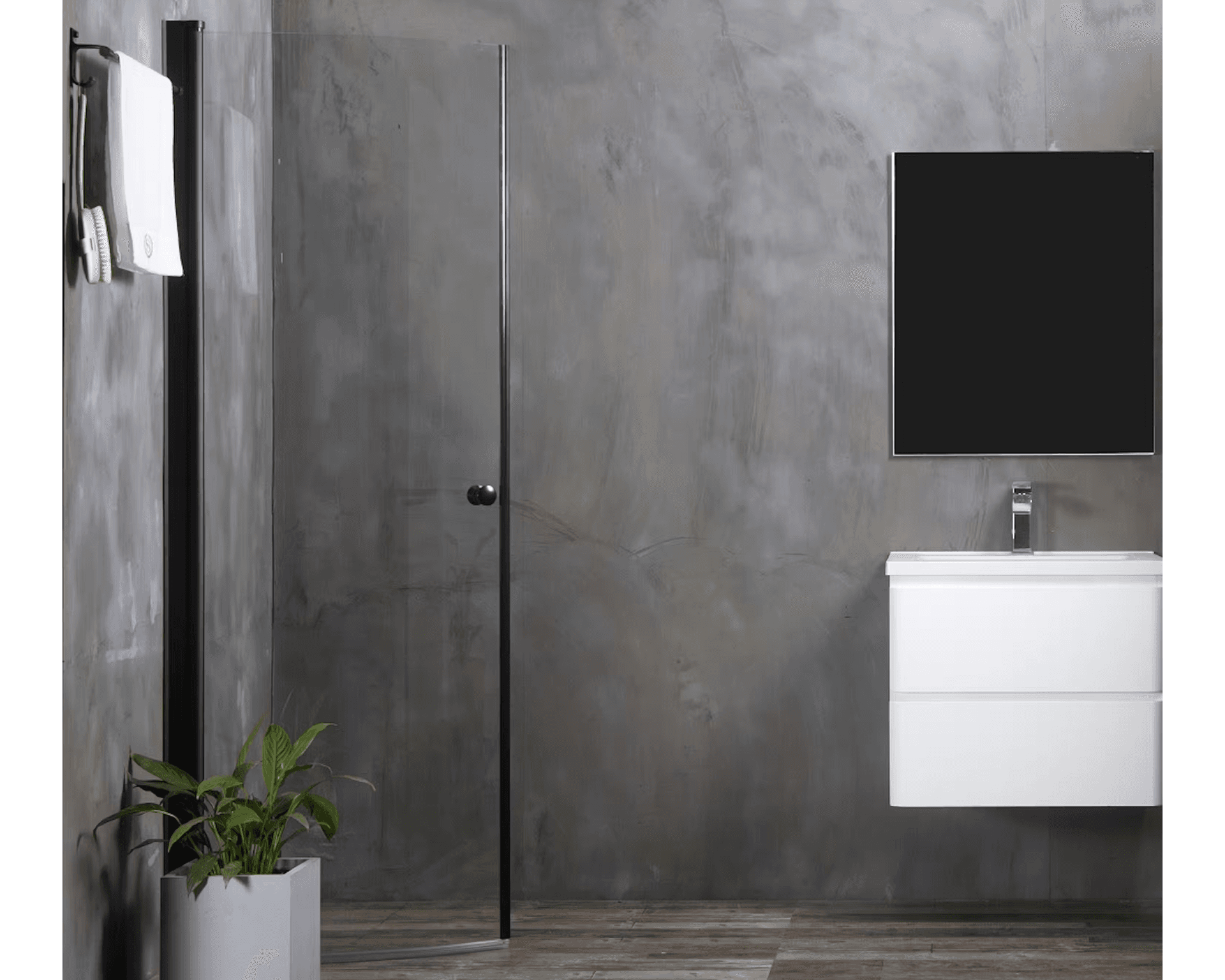 Bathlife Mångsidig duschdörr 45° svart