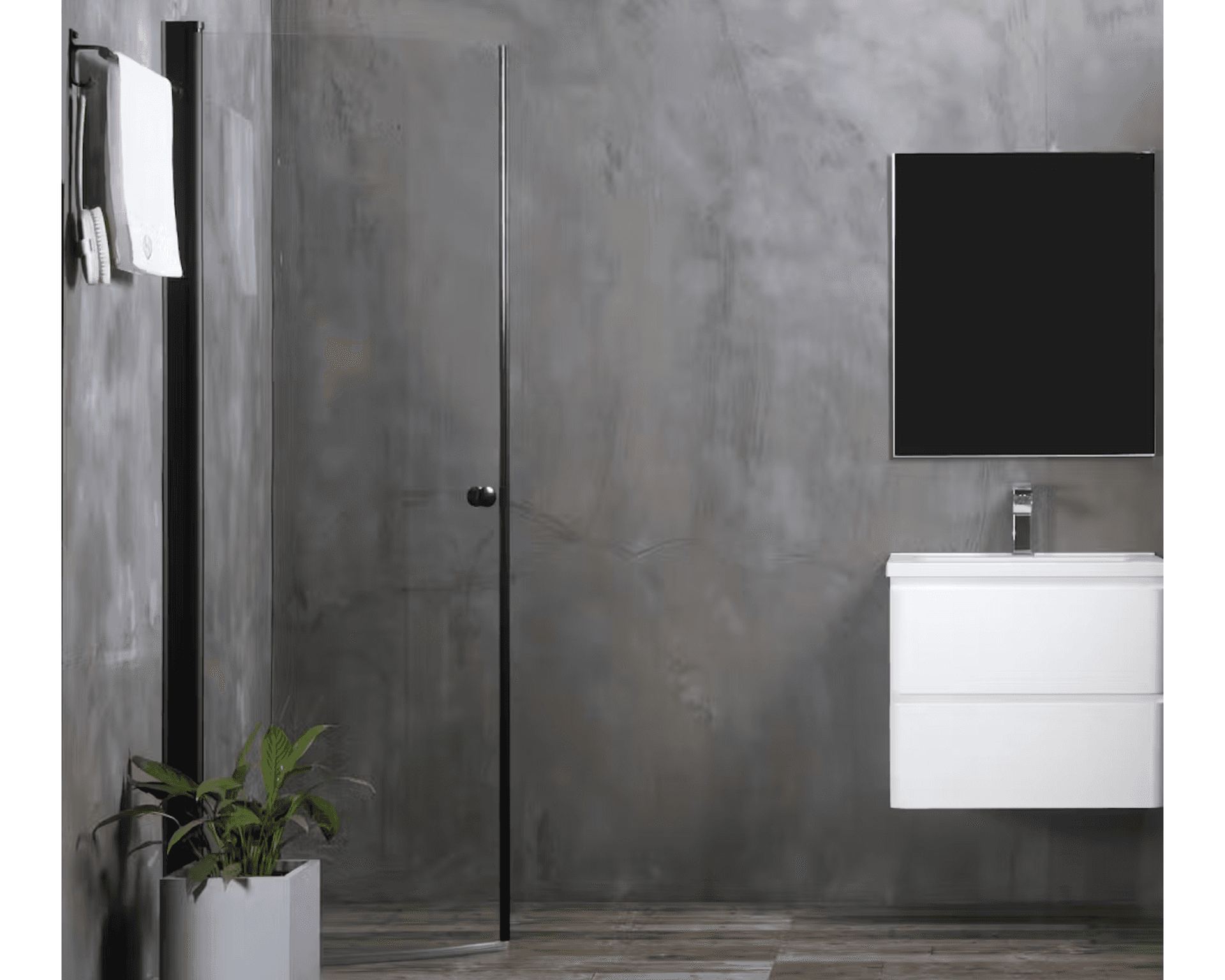 Bathlife Mångsidig duschdörr 45° svart