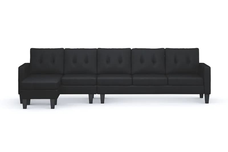 Vislanda 5-sits soffa med divan svart