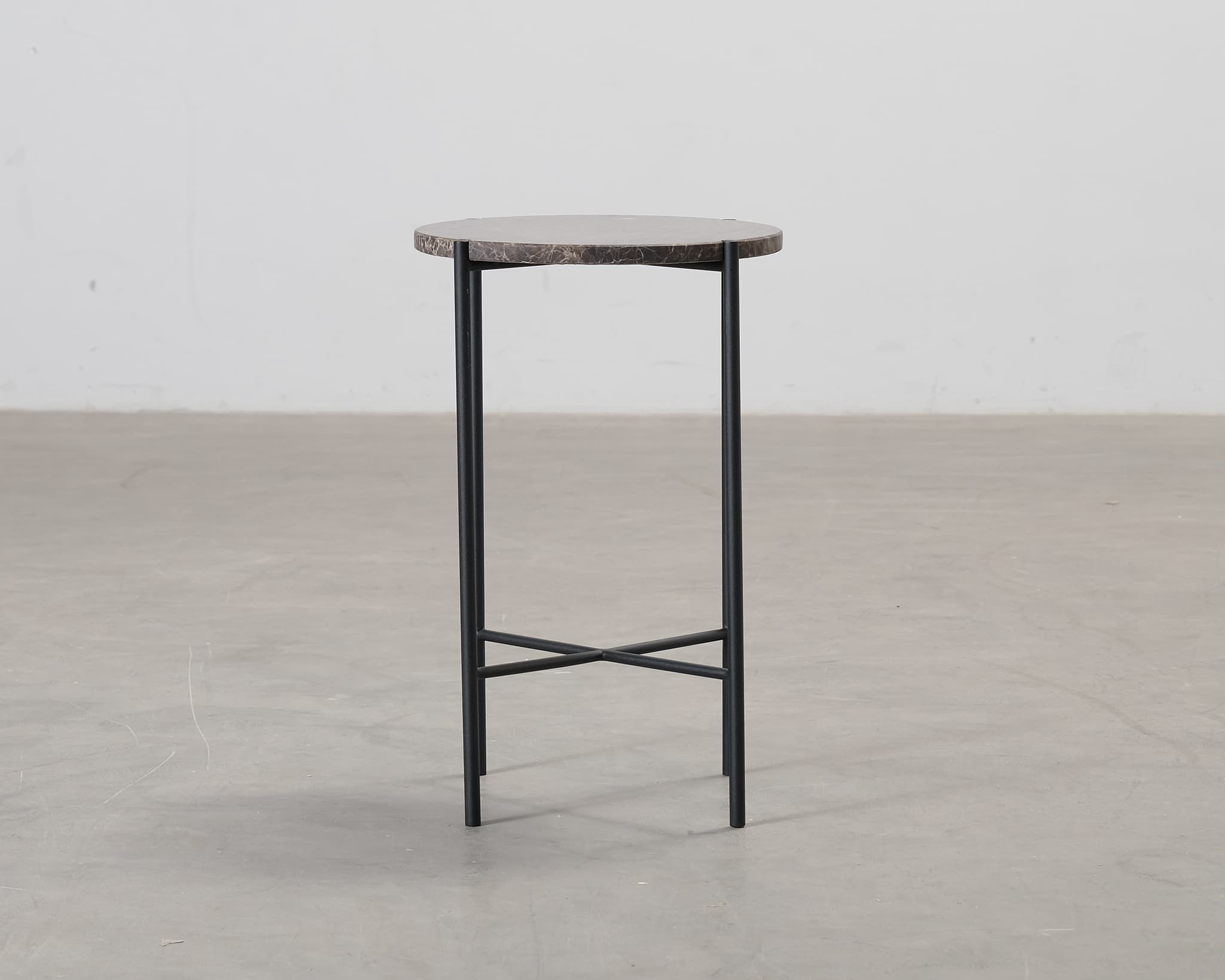 FeelDesign Bistro sidobord ø 38 cm brun marmor