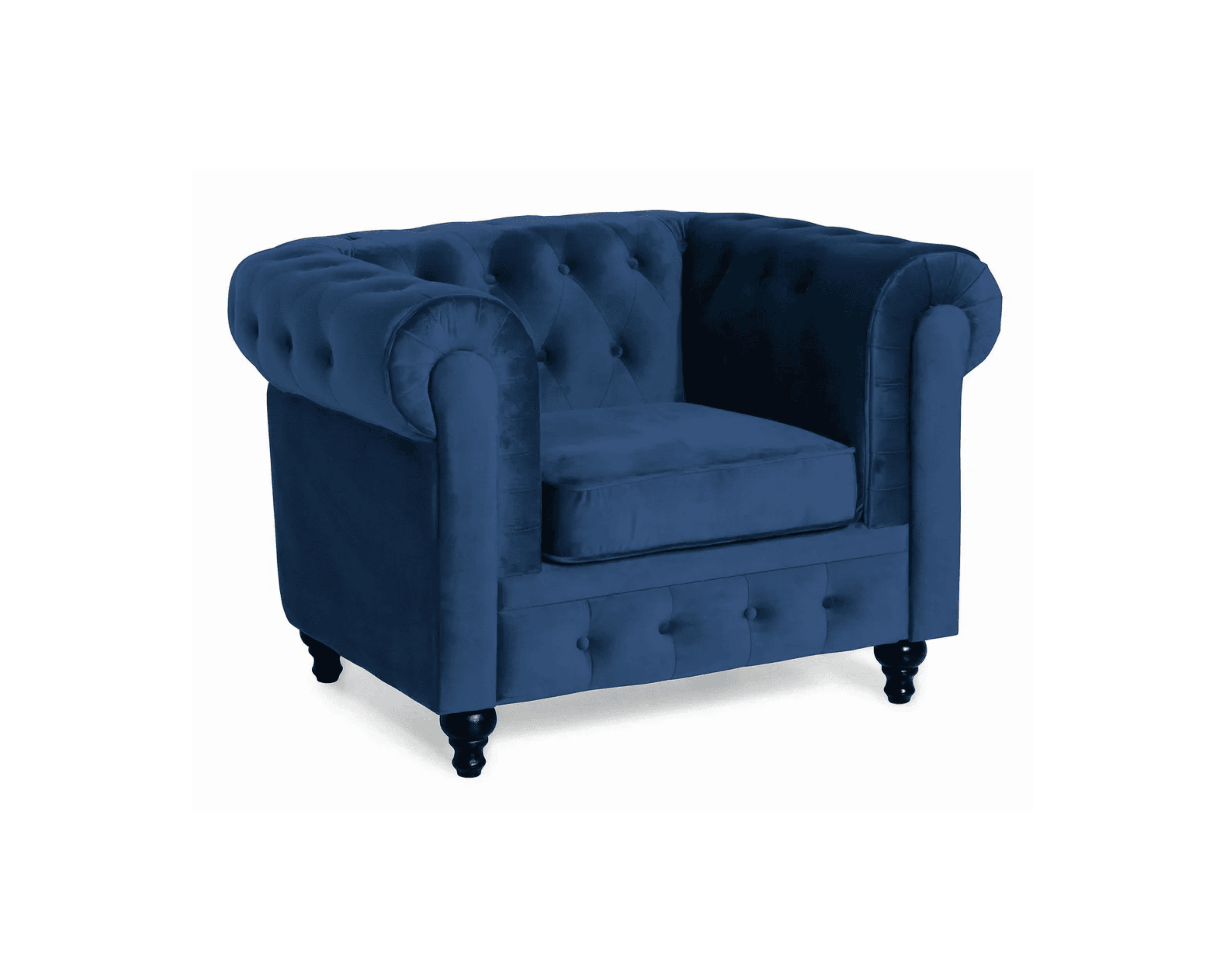 Manor House Chesterfield Lyx fåtölj blå