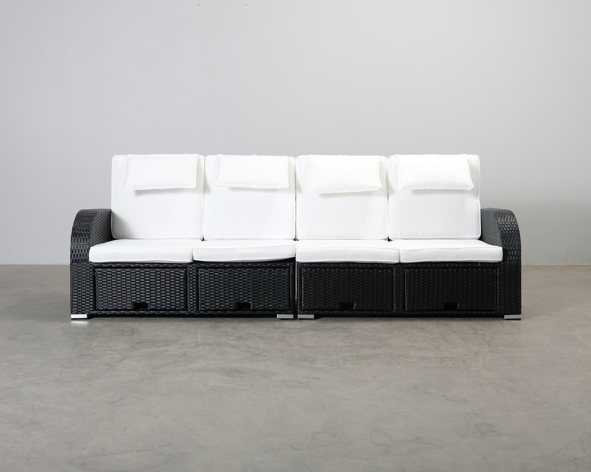 Comfort Garden 4-sits trädgårdssoffa svart / vit