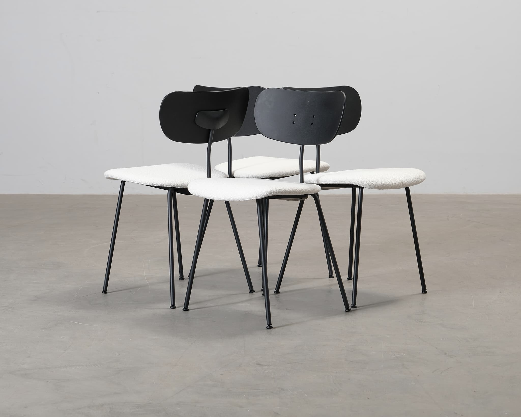 Decotique Note matstol svart / vit, set om 4