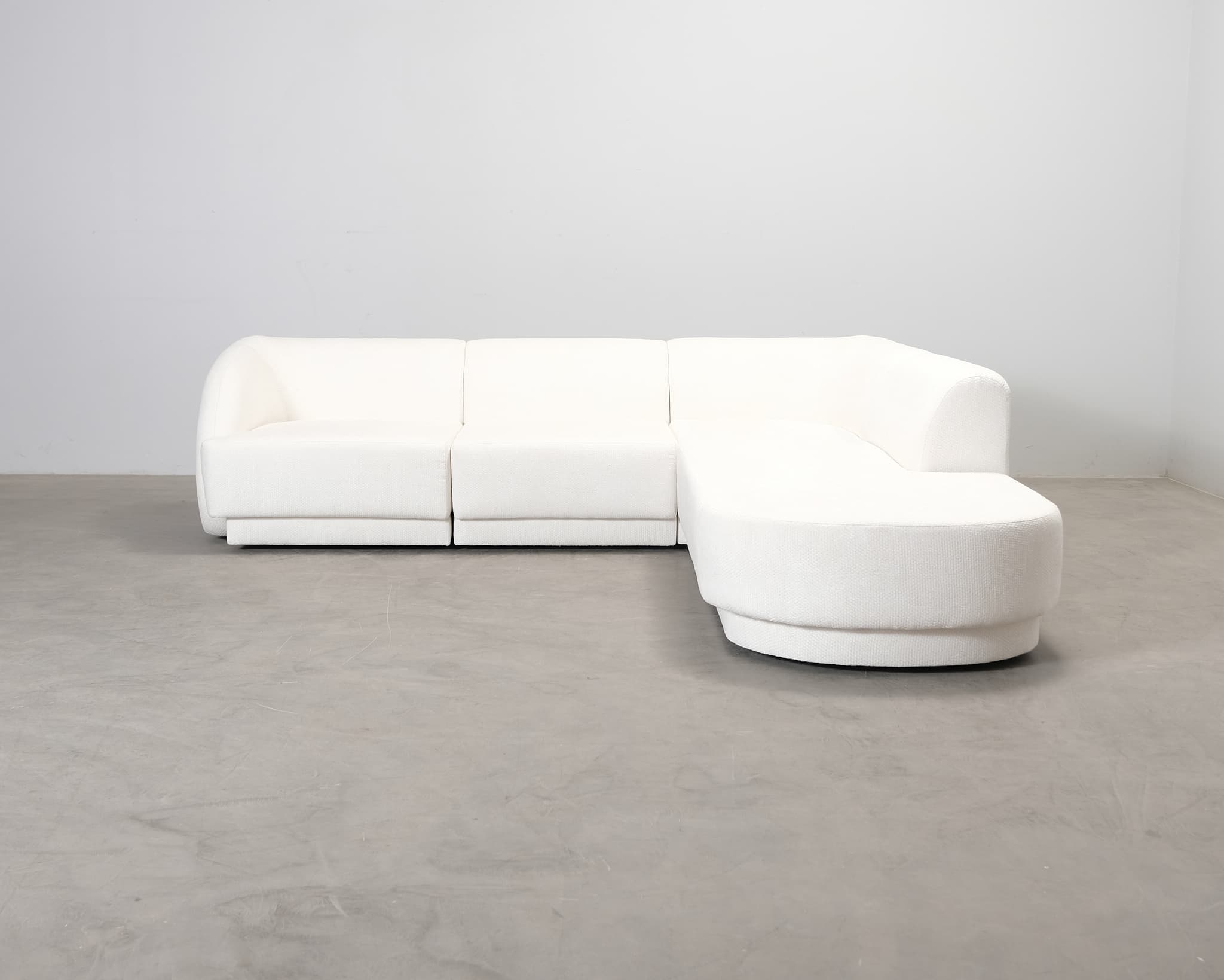 Micadoni Miley 4-sits hörnsoffa naturvit