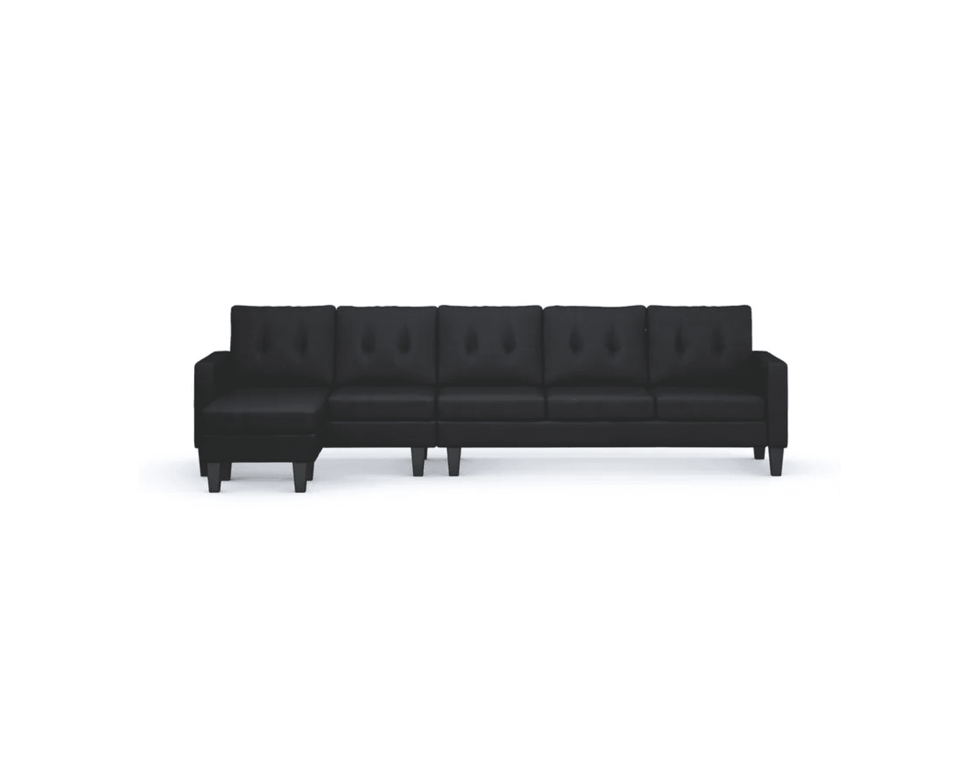 Vislanda 5-sits soffa med divan svart