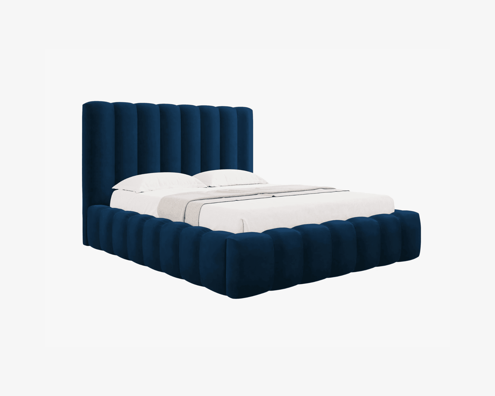Micadoni Kelp säng med förvaringsutrymme 180 x 200 cm mörk blå