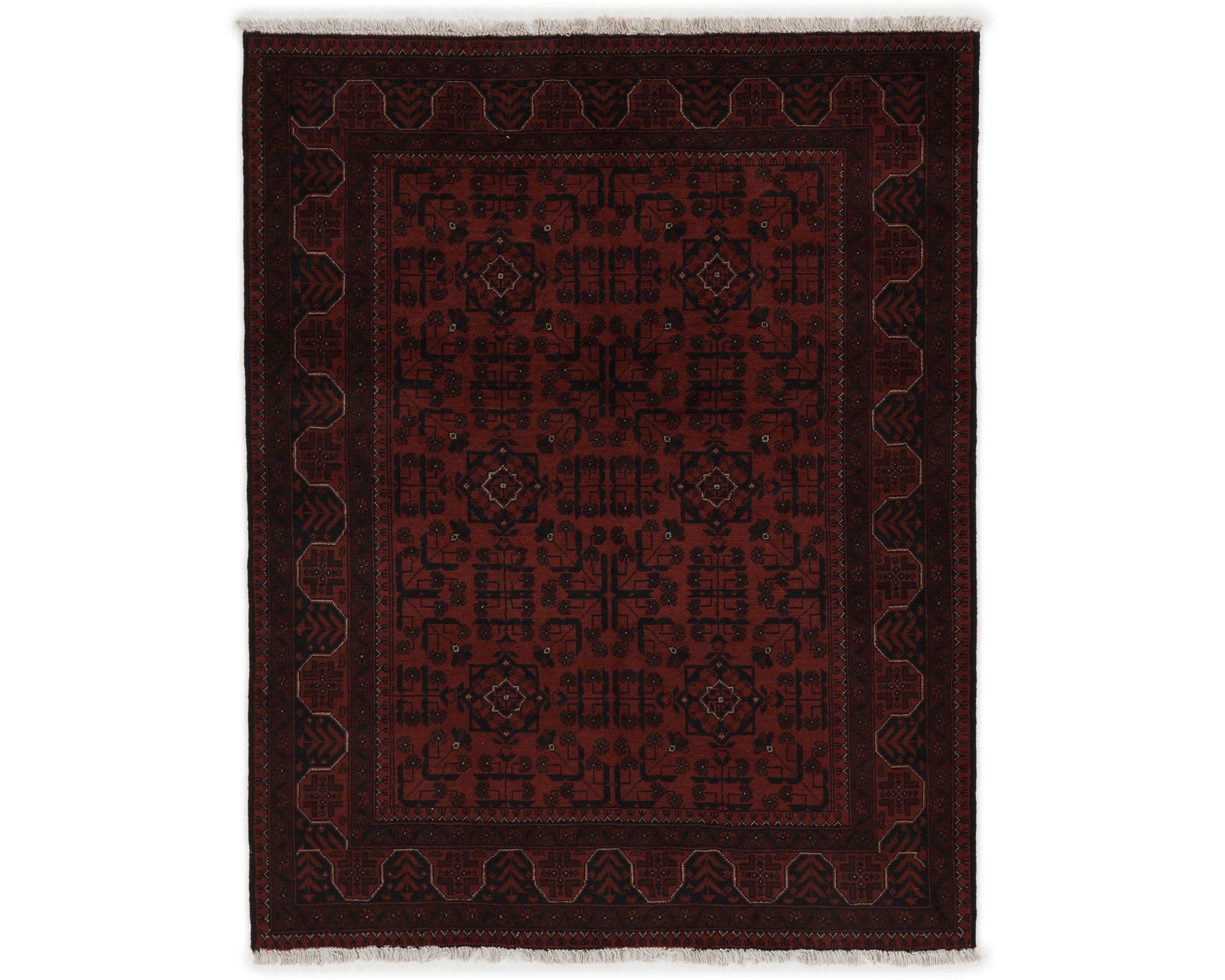 Old Afghan orientalisk matta 154 x 192 cm