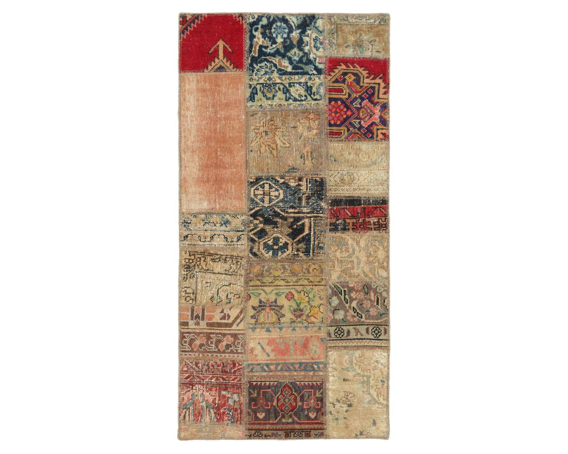 Vintage Patchwork orientalisk matta 74 x 152 cm