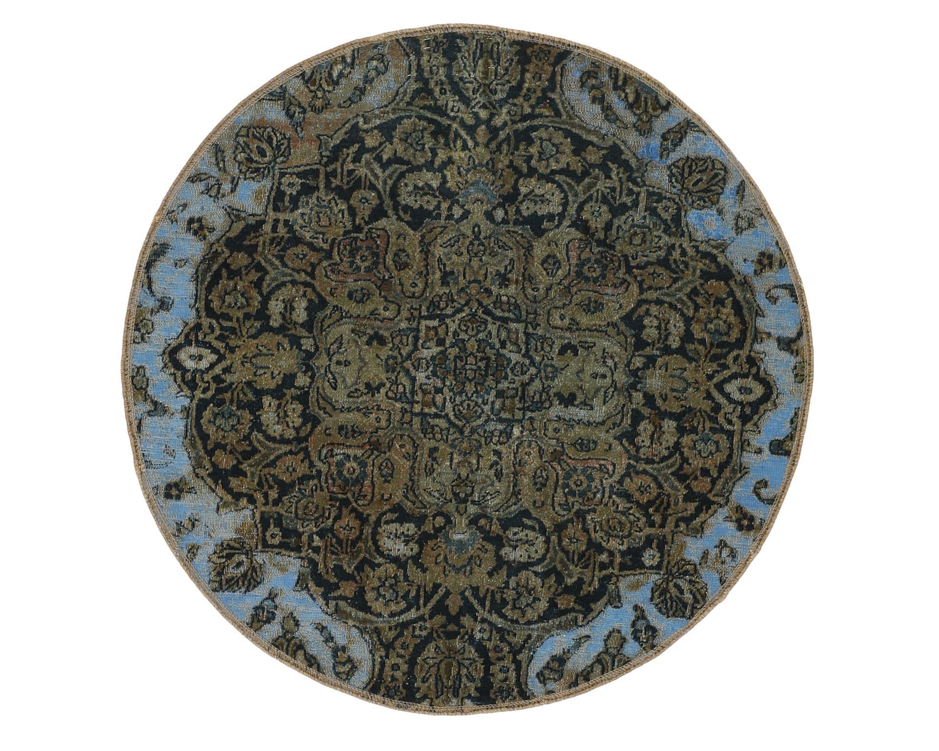 Vintage Kerman orientalisk matta ø 100 cm