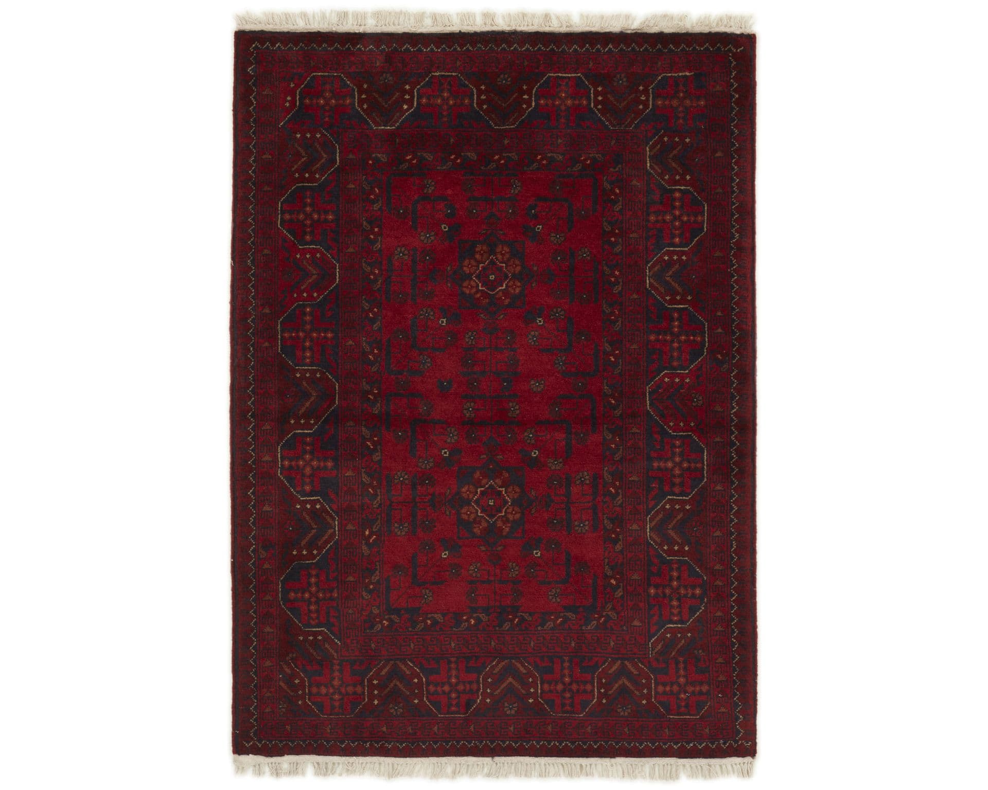 Old Afghan orientalisk matta 102 x 142 cm