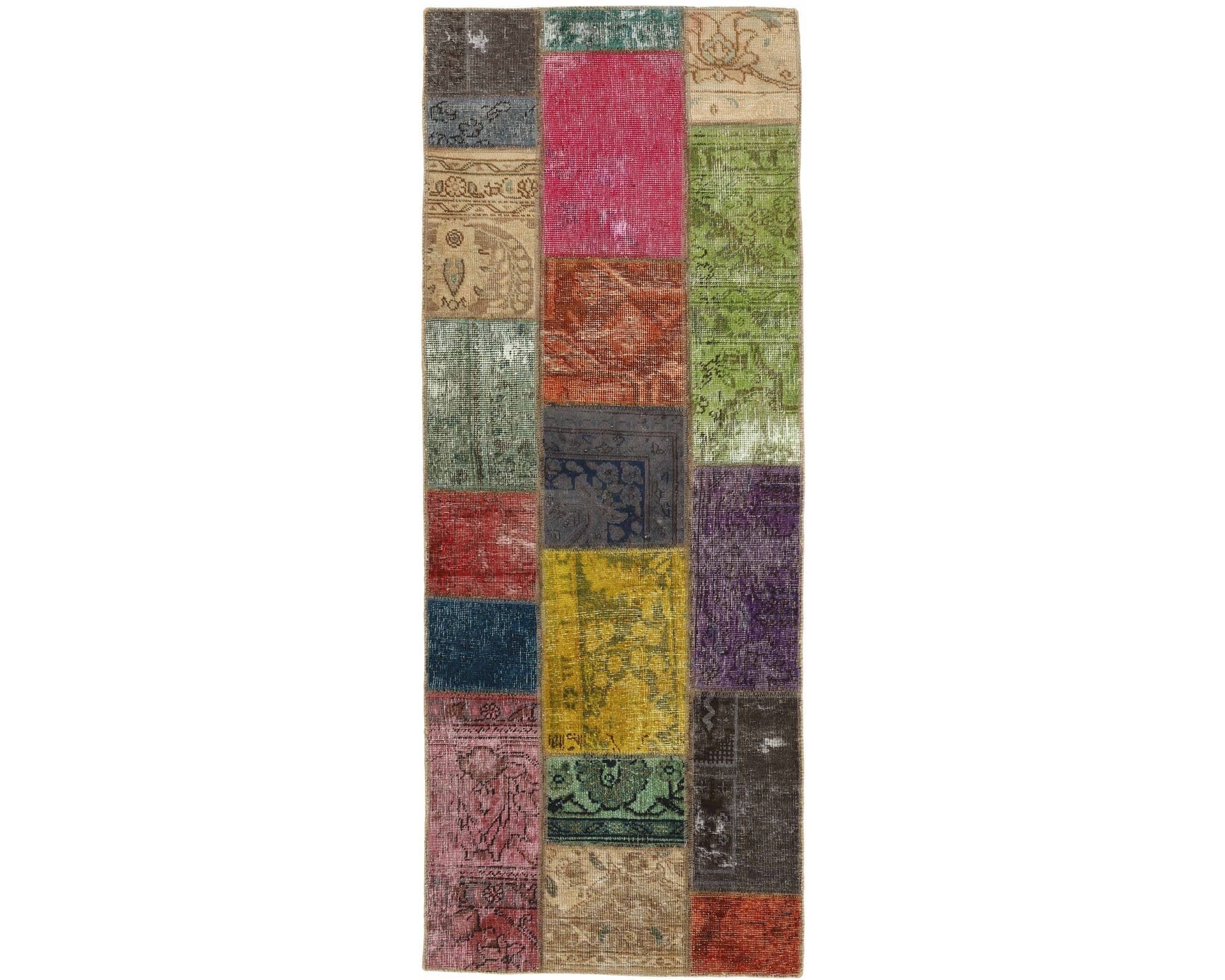 Vintage Patchwork orientalisk matta 76 x 203 cm