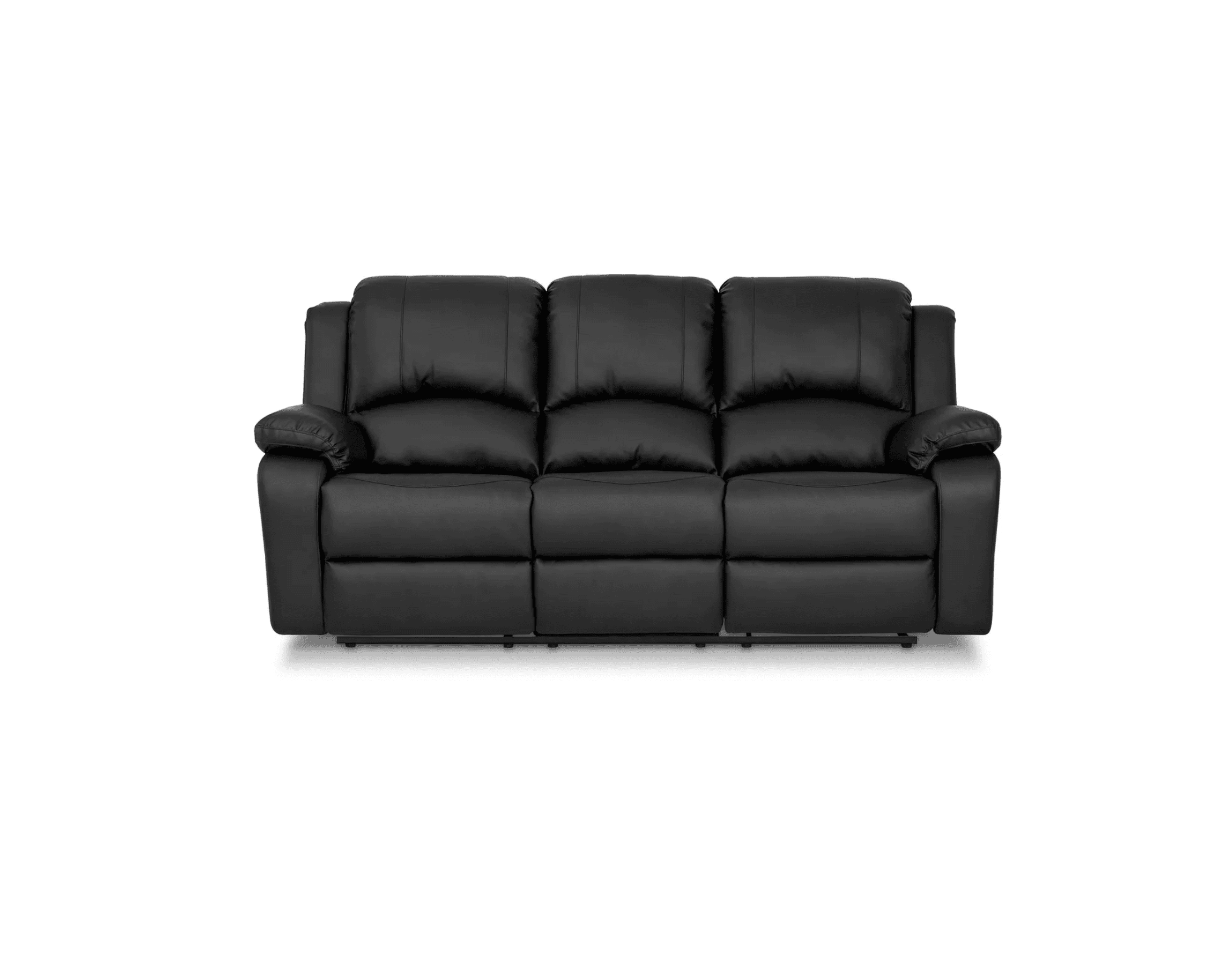 Norbo 3-sits reclinersoffa konstläder svart