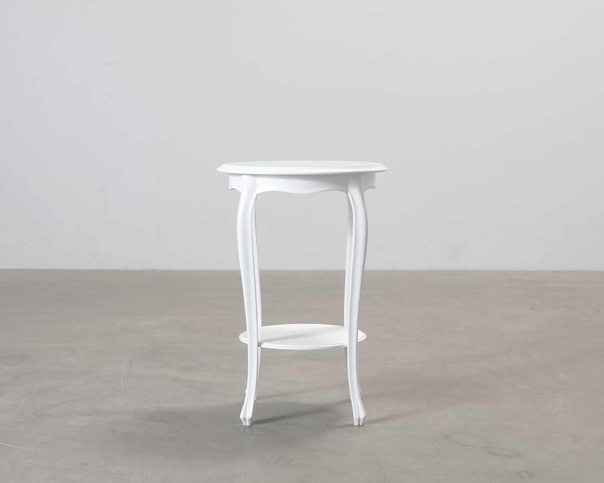 Klassiskt sidobord ø 48 cm vit