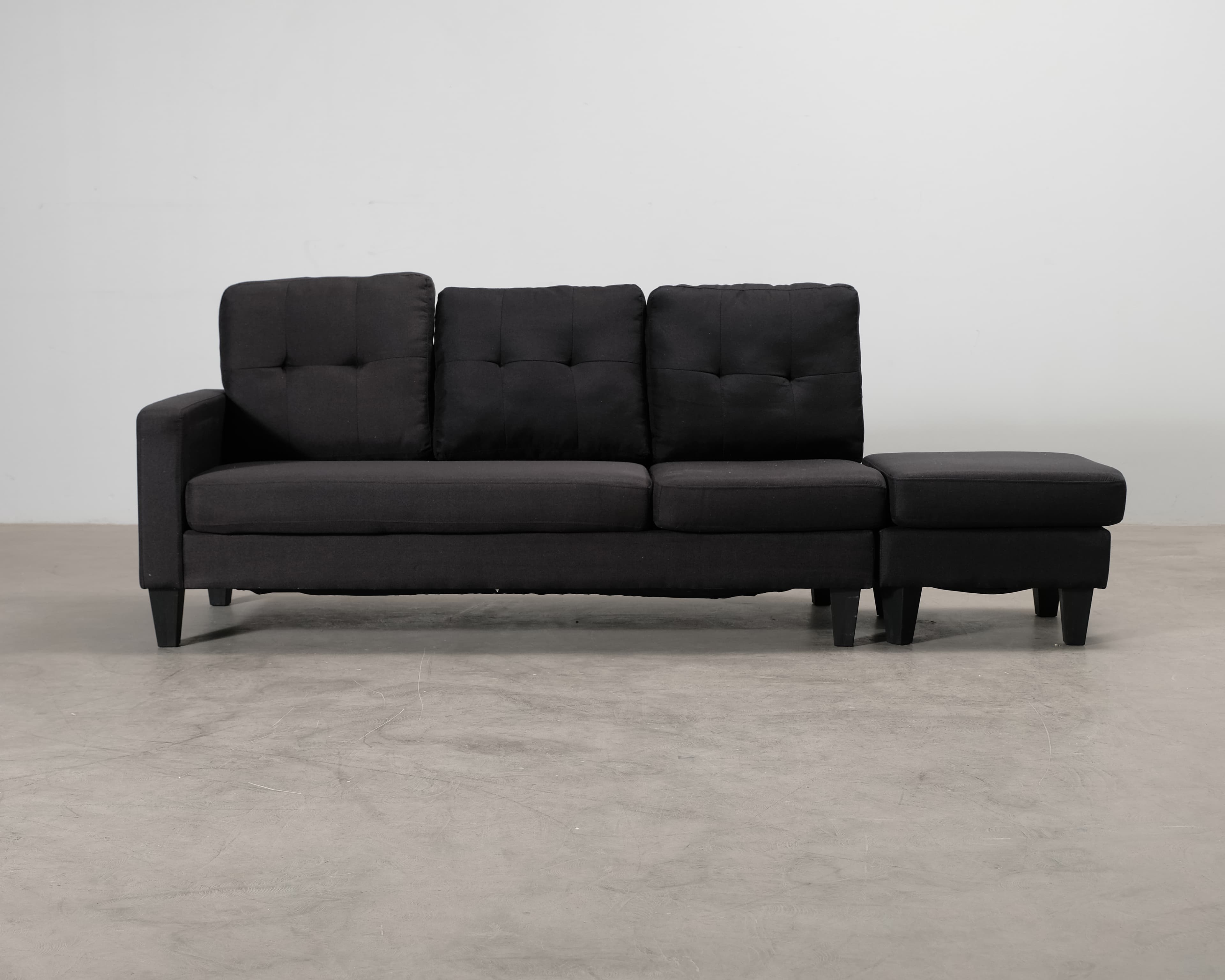 Vislanda 3-sits soffmodul med fotpall svart