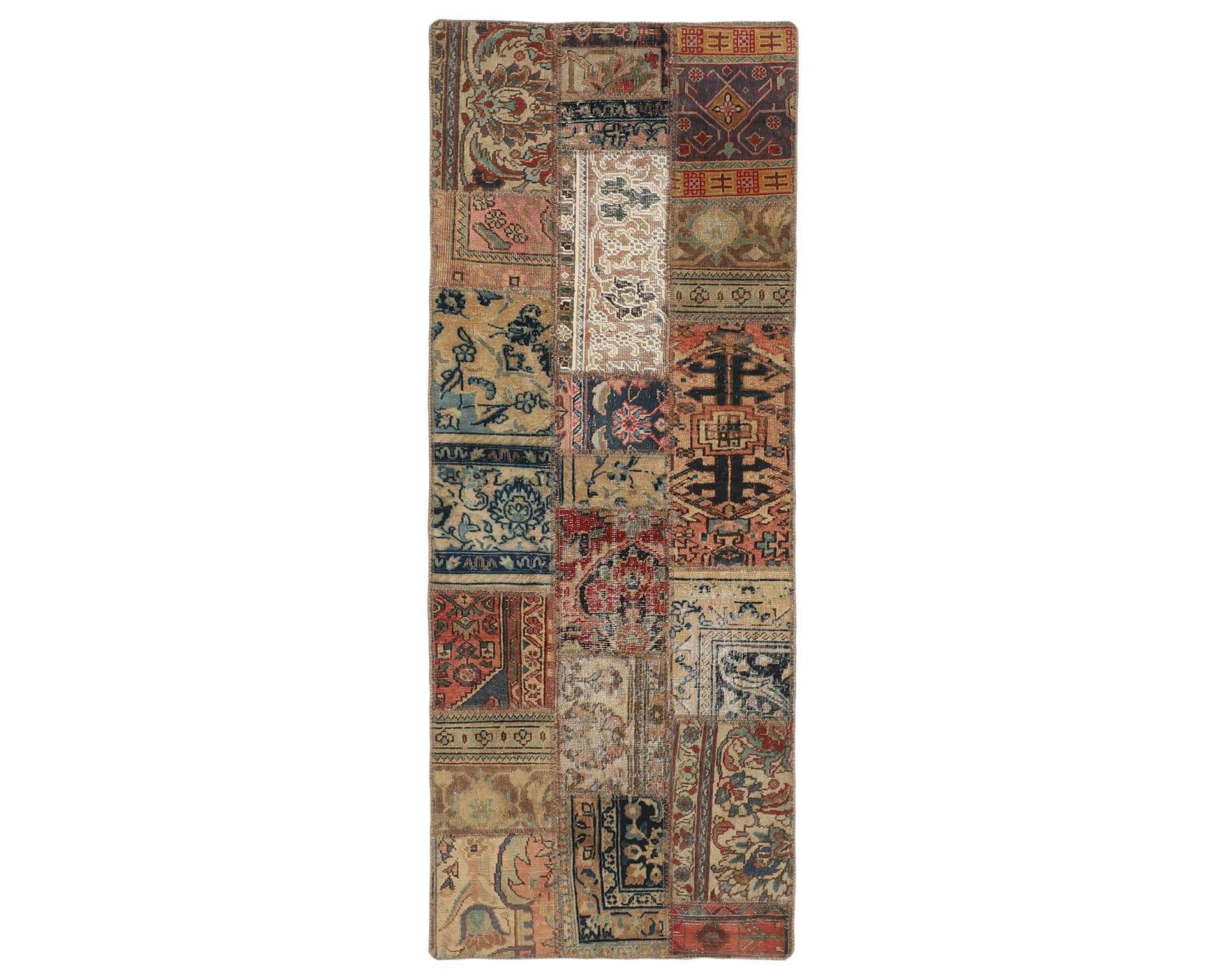 Vintage Patchwork orientalisk matta 75 x 210 cm