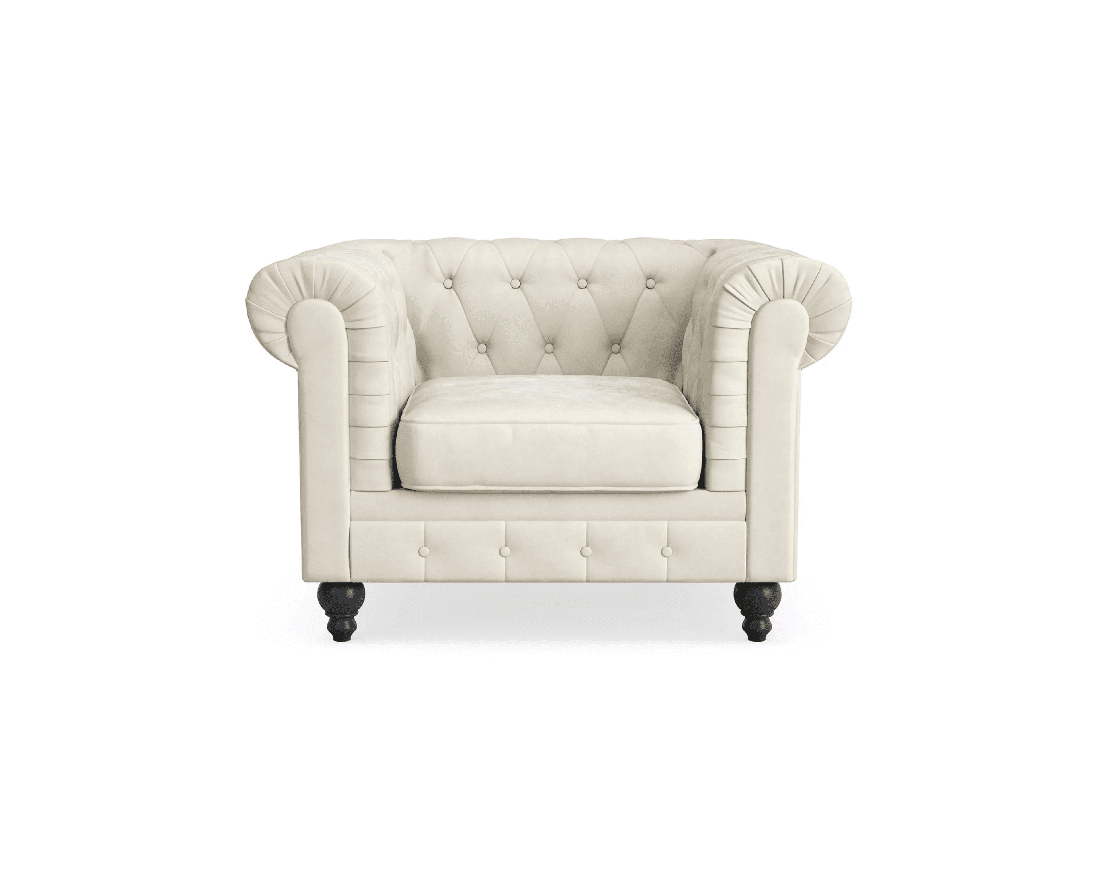 Manor House Chesterfield Lyx fåtölj beige
