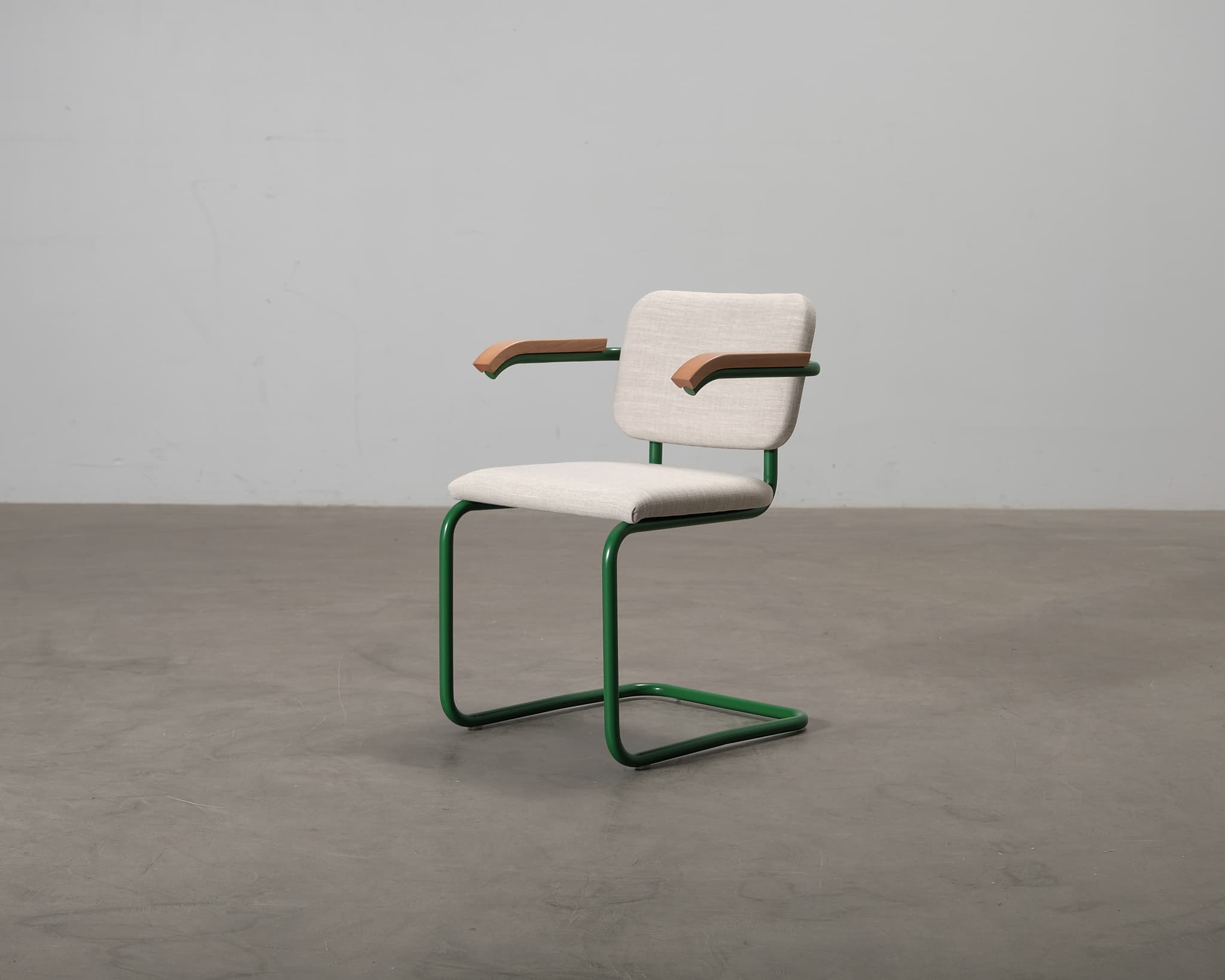 Knoll Cesca stol med armstöd beige / grön / bök