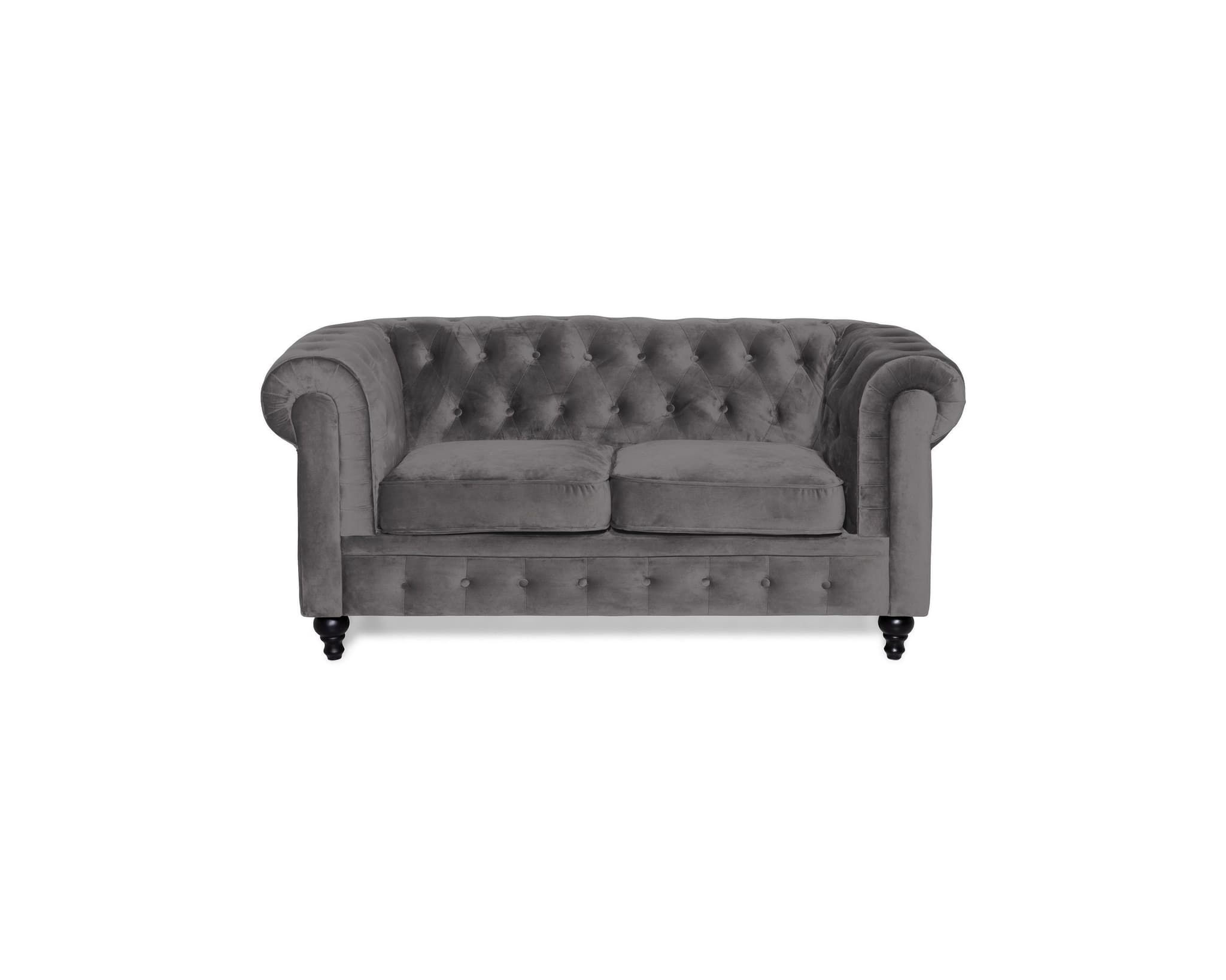 Chesterfield Lyx 2-sits grå