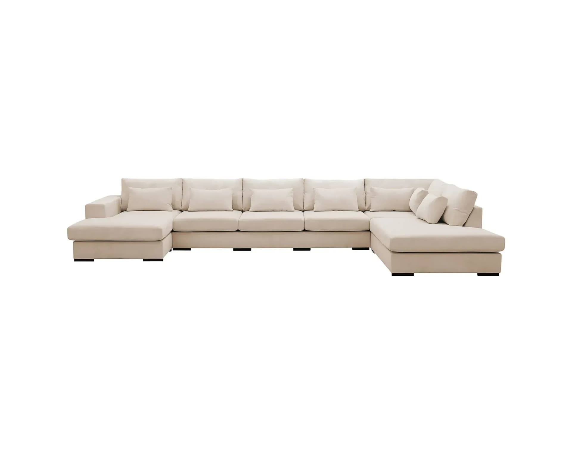 Grande 6-sits U-soffa beige