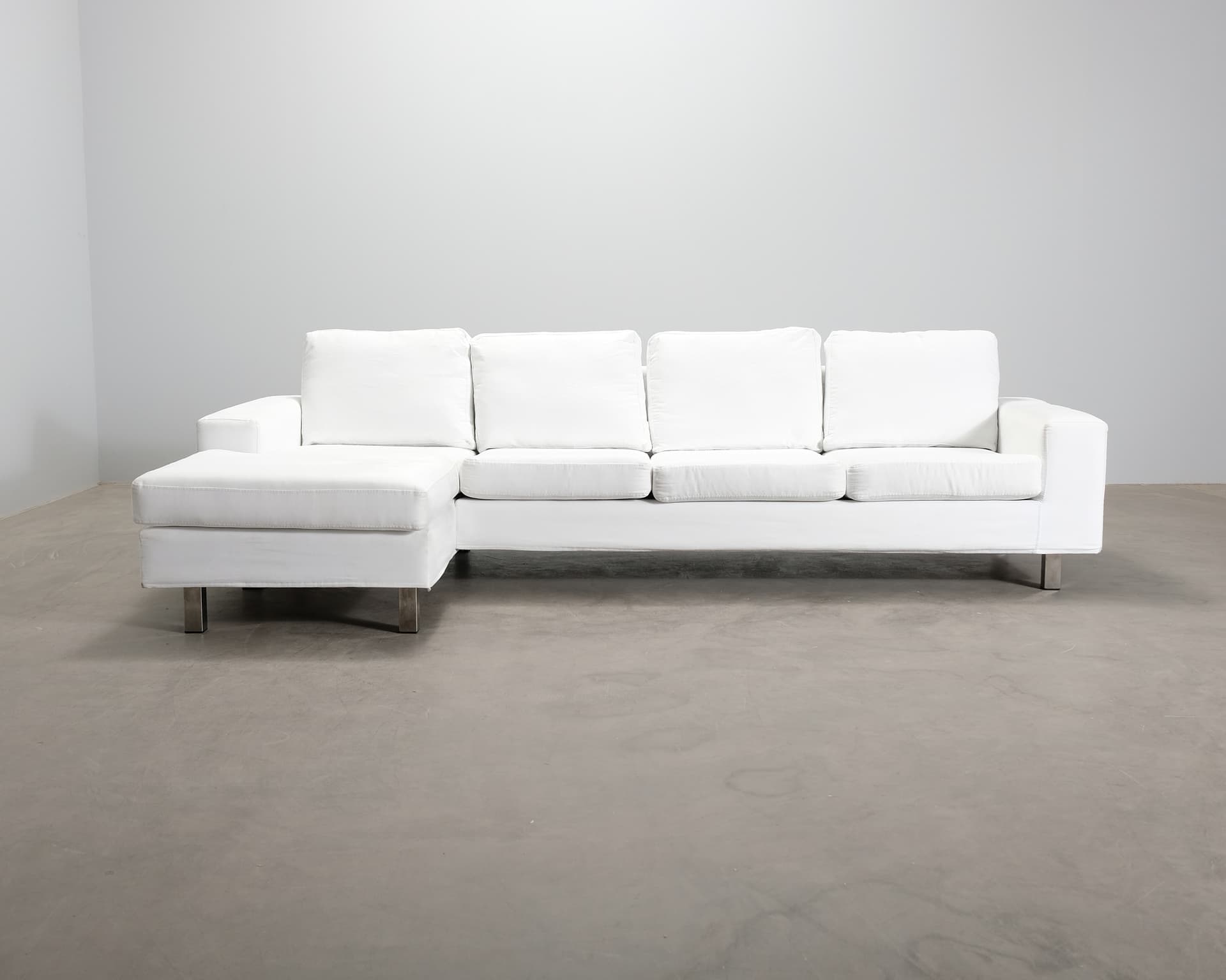 Finsoffat 4-sits divansoffa vit