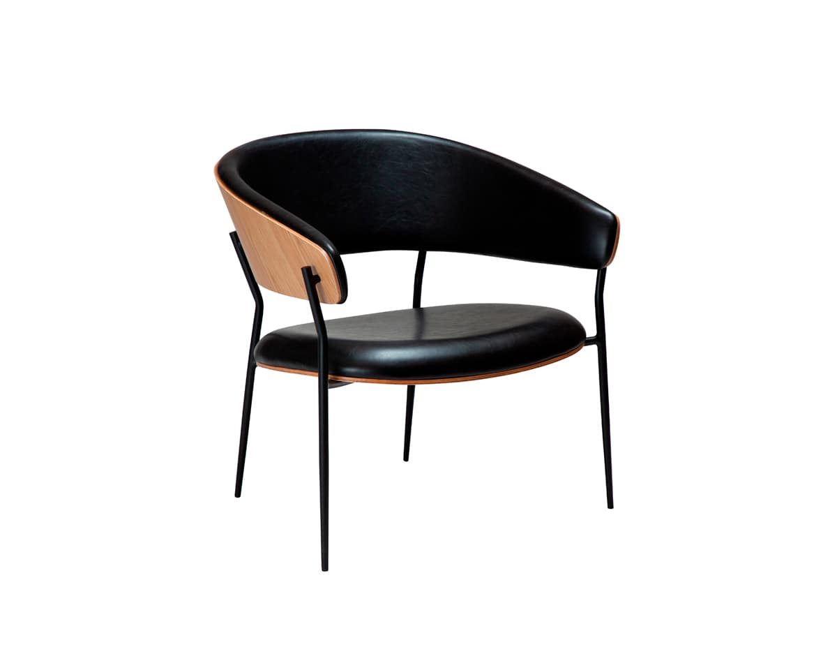 Dan-Form Crib loungestol svart / ek